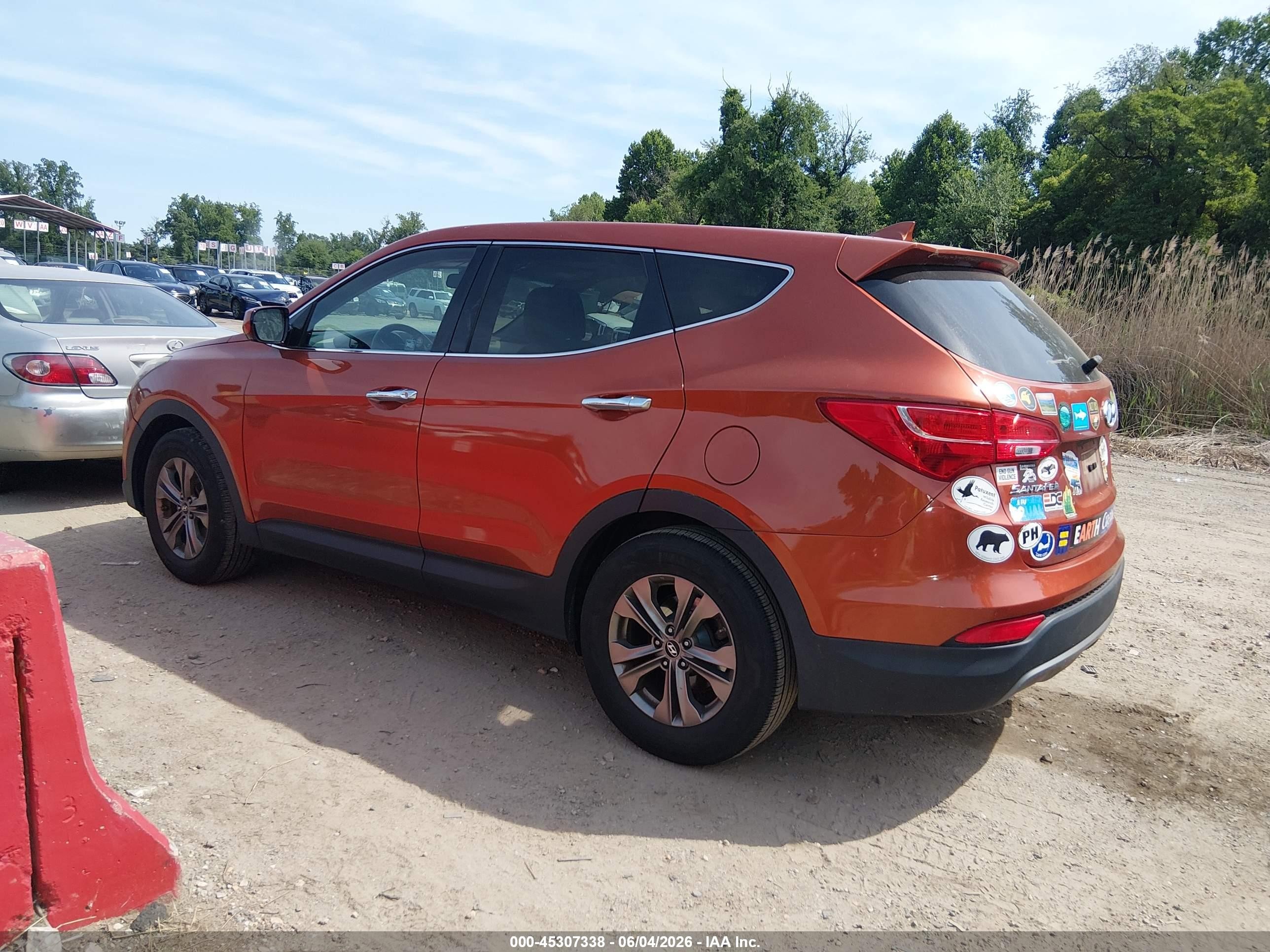 2015 Hyundai Santa Fe Sport 2.4l Orange vin: 5XYZTDLB7FG233217