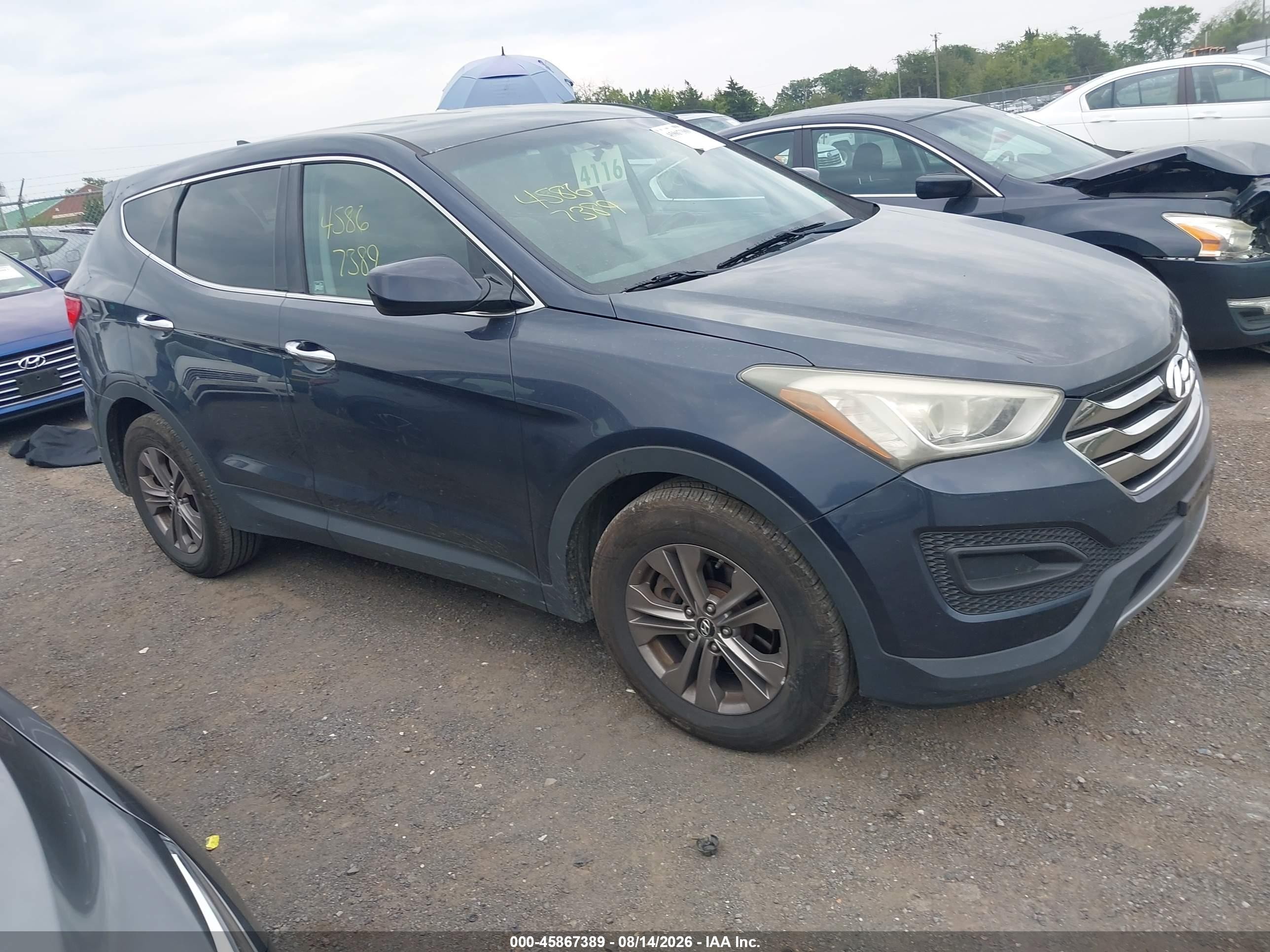 2013 Hyundai Santa Fe Sport Blue vin: 5XYZTDLB9DG011694