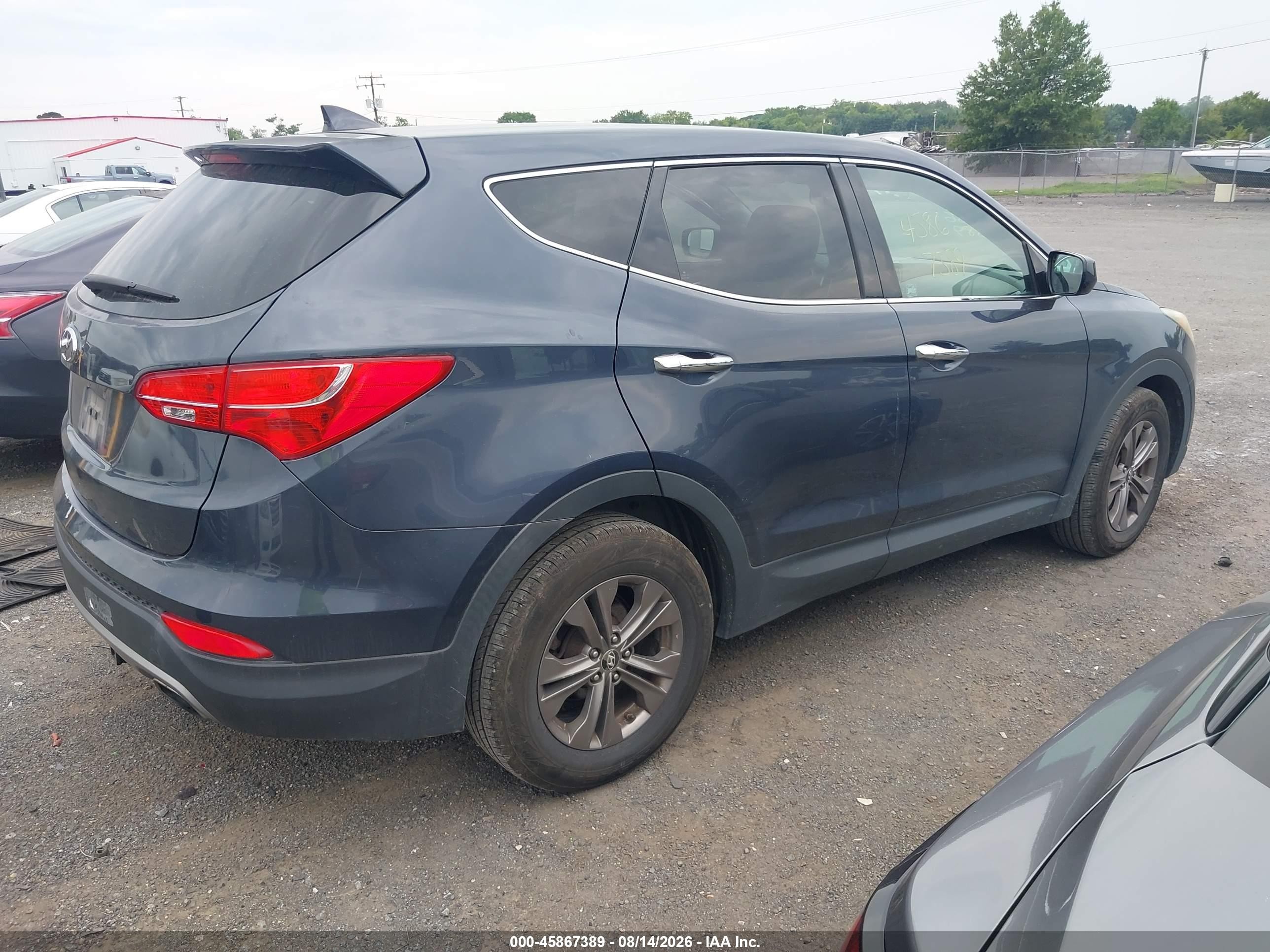 2013 Hyundai Santa Fe Sport Blue vin: 5XYZTDLB9DG011694