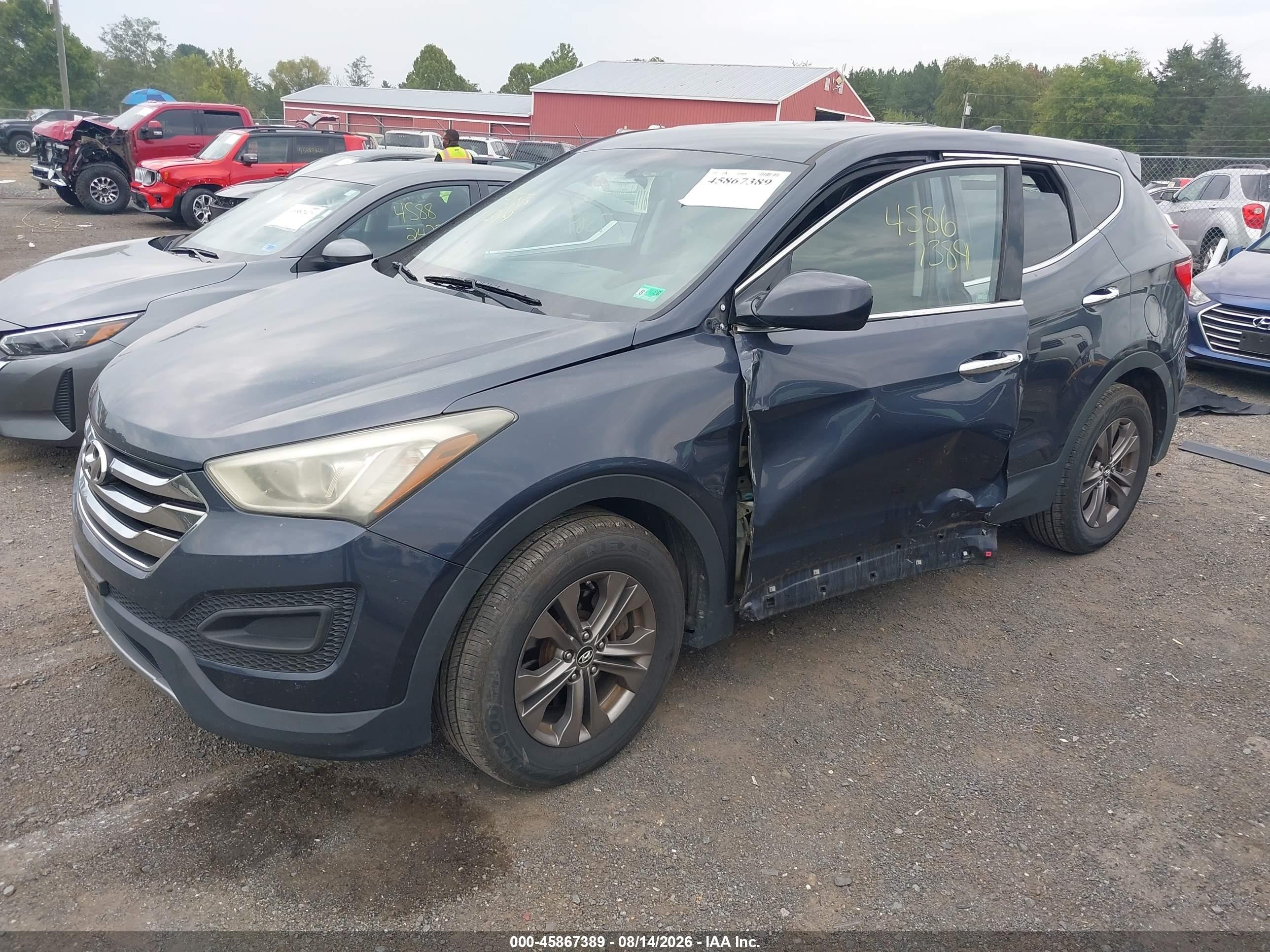 2013 Hyundai Santa Fe Sport Blue vin: 5XYZTDLB9DG011694