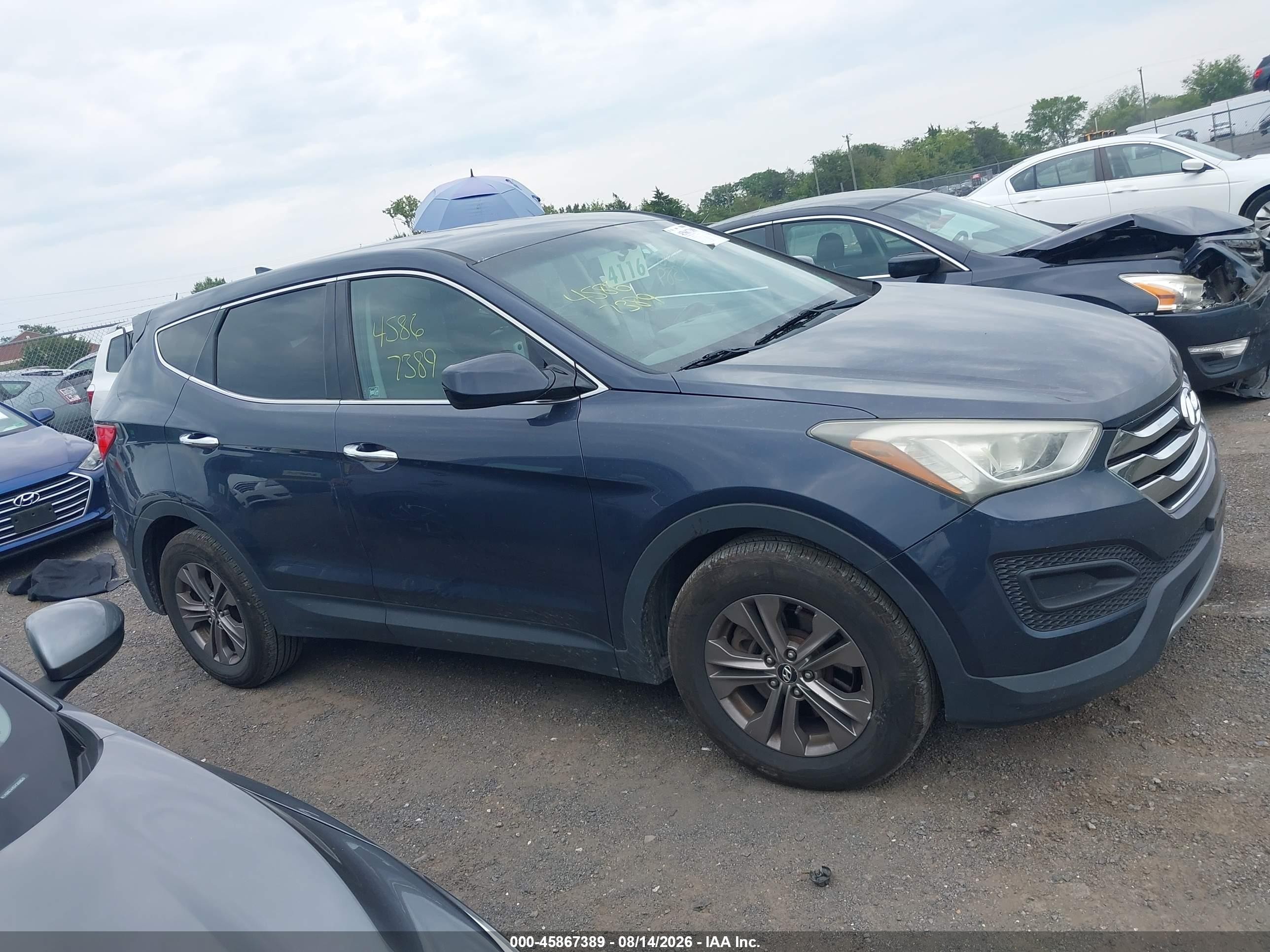2013 Hyundai Santa Fe Sport Blue vin: 5XYZTDLB9DG011694