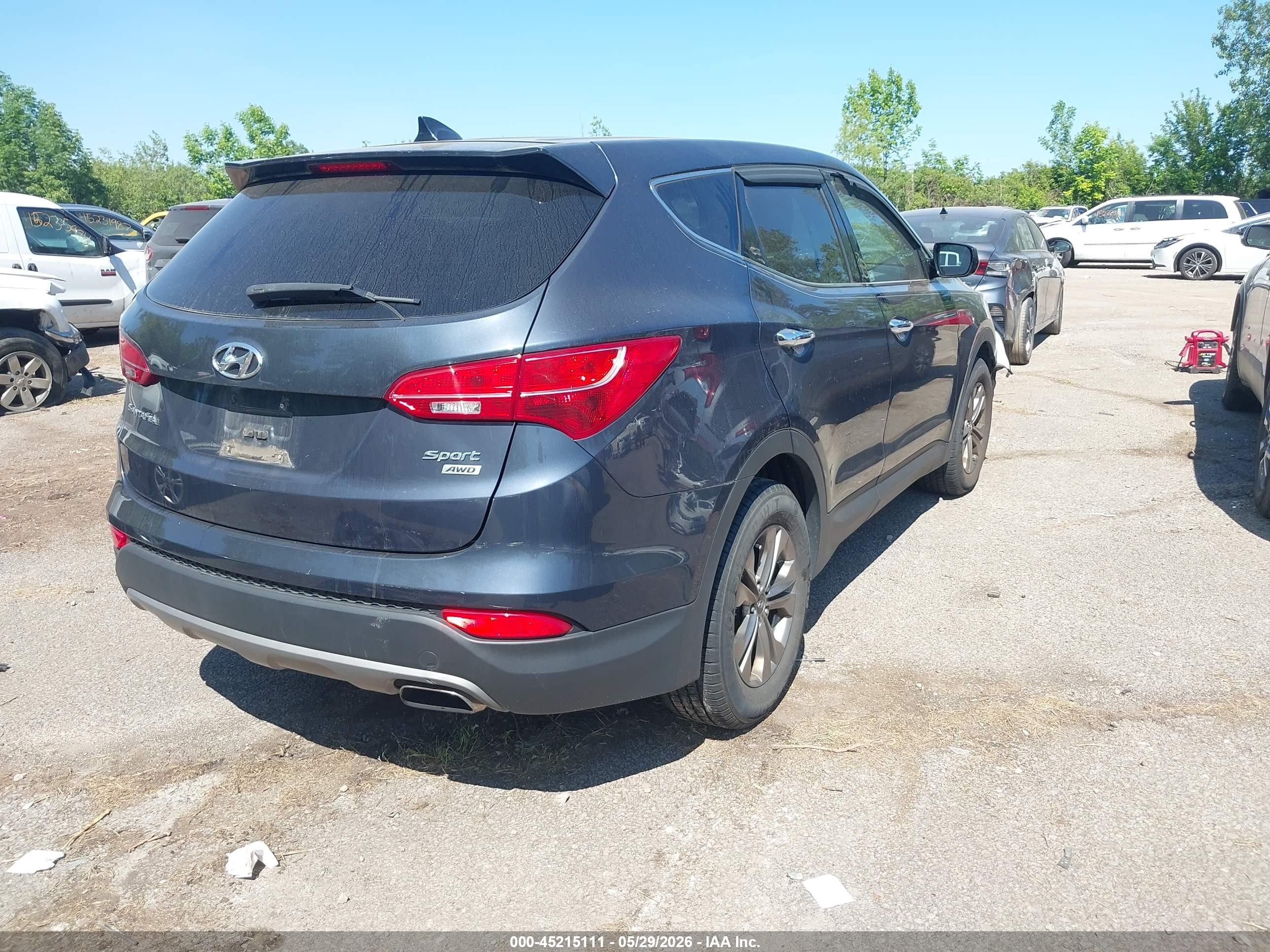 2015 Hyundai Santa Fe Sport 2.4l Black vin: 5XYZTDLB9FG243652