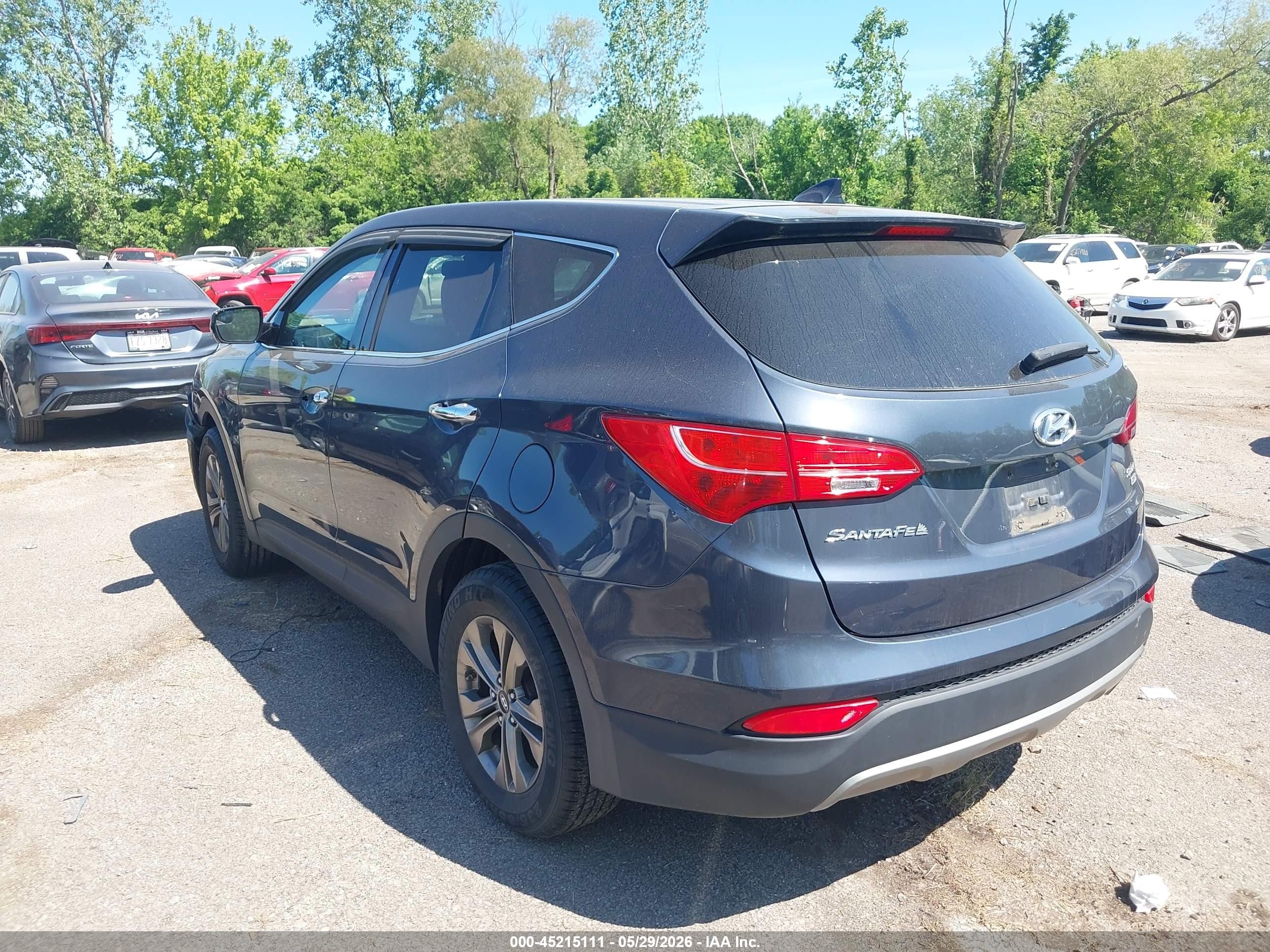2015 Hyundai Santa Fe Sport 2.4l Black vin: 5XYZTDLB9FG243652