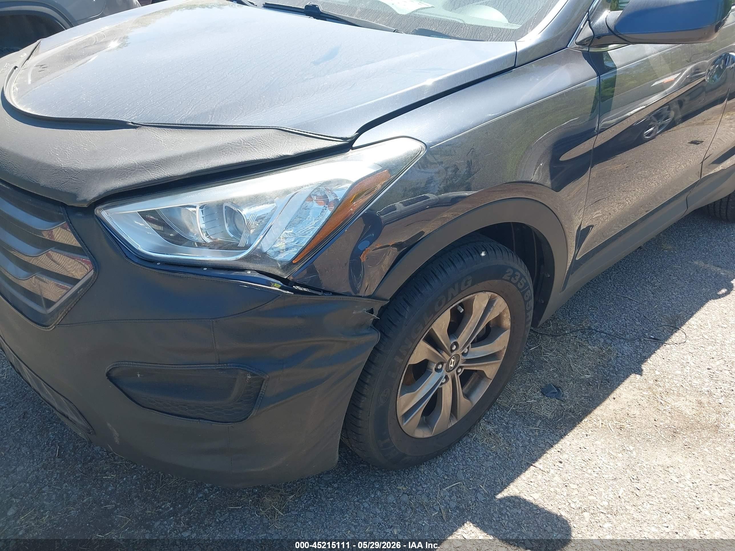 2015 Hyundai Santa Fe Sport 2.4l Black vin: 5XYZTDLB9FG243652