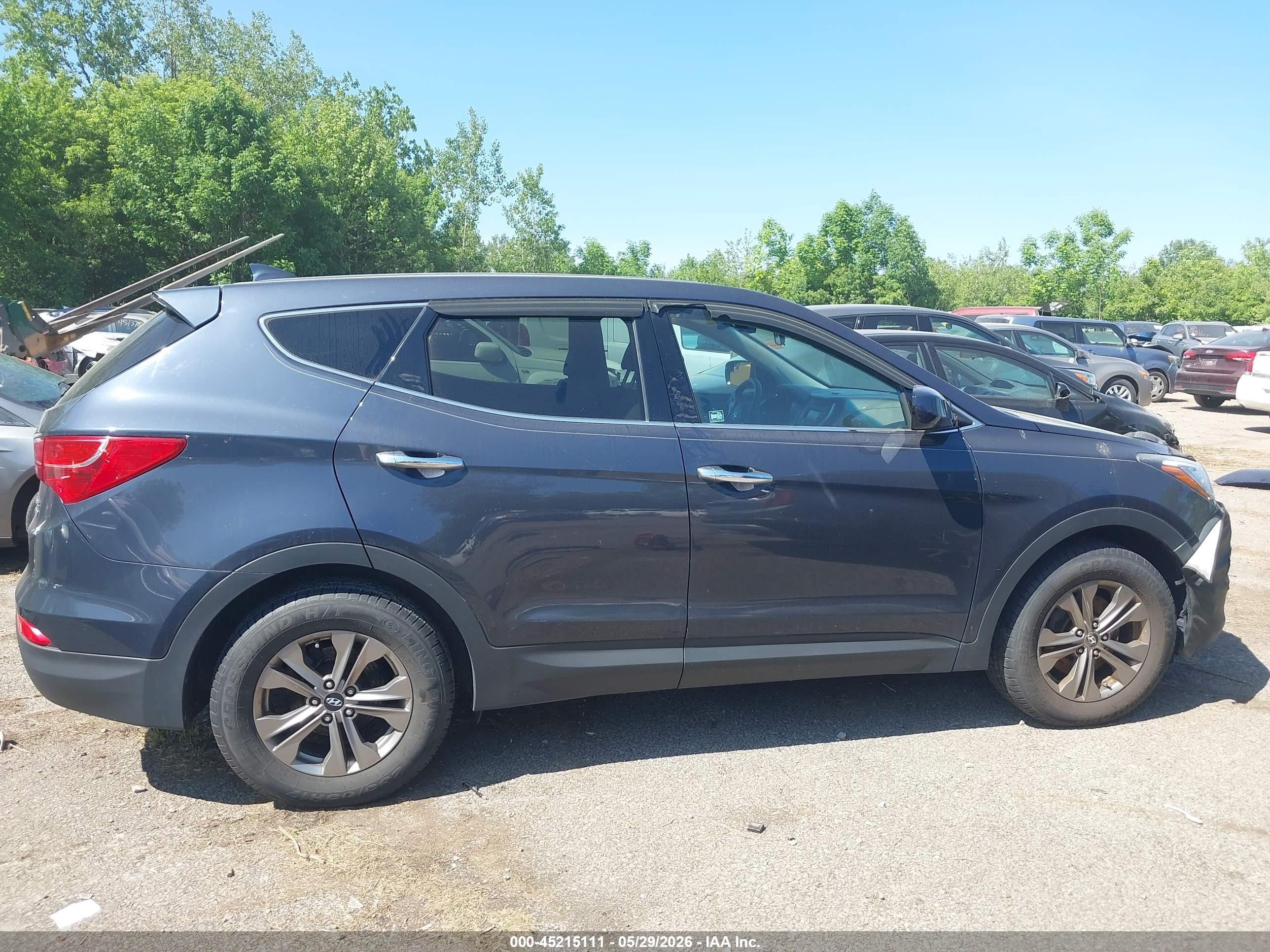 2015 Hyundai Santa Fe Sport 2.4l Black vin: 5XYZTDLB9FG243652