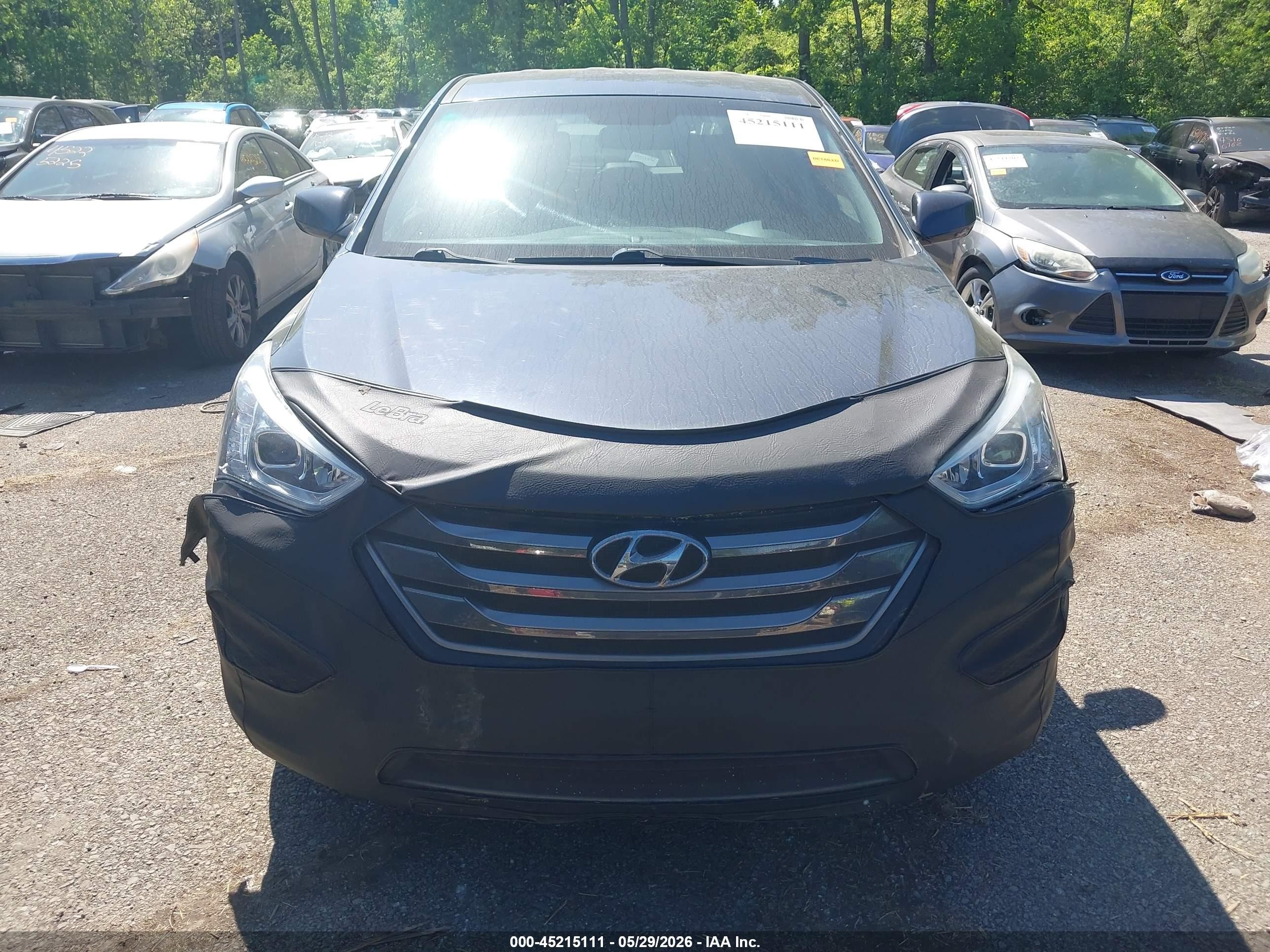 2015 Hyundai Santa Fe Sport 2.4l Black vin: 5XYZTDLB9FG243652