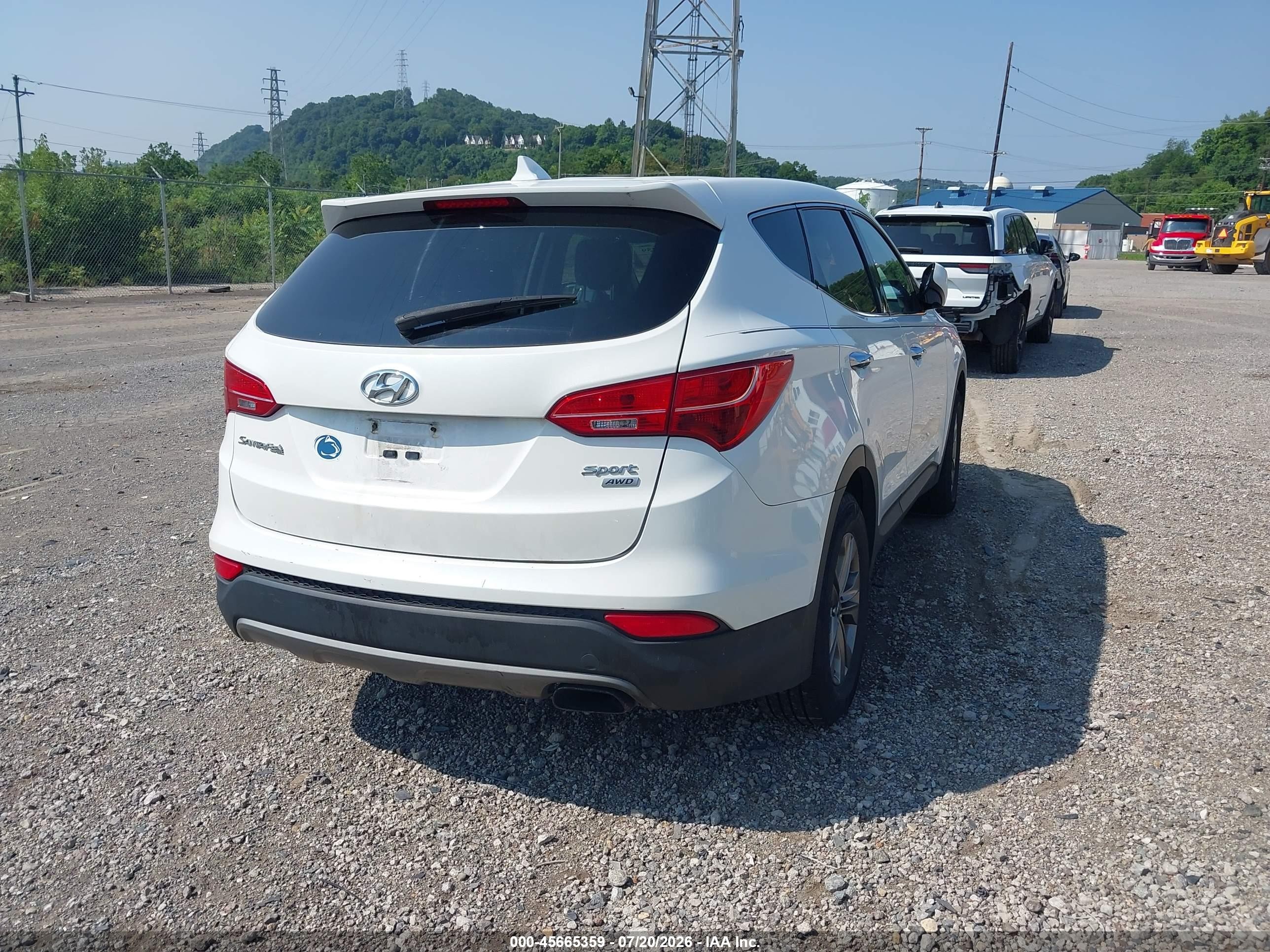 2015 Hyundai Santa Fe Sport 2.4l White vin: 5XYZTDLB9FG296481