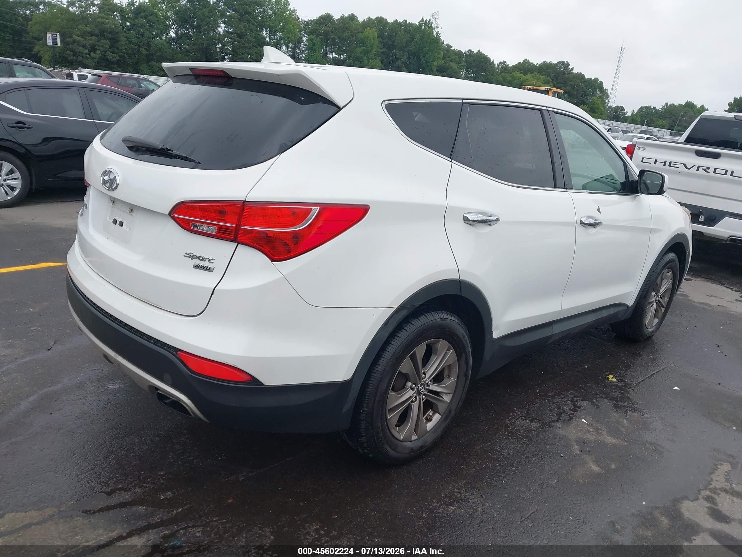 2013 Hyundai Santa Fe Sport White vin: 5XYZTDLBXDG085805