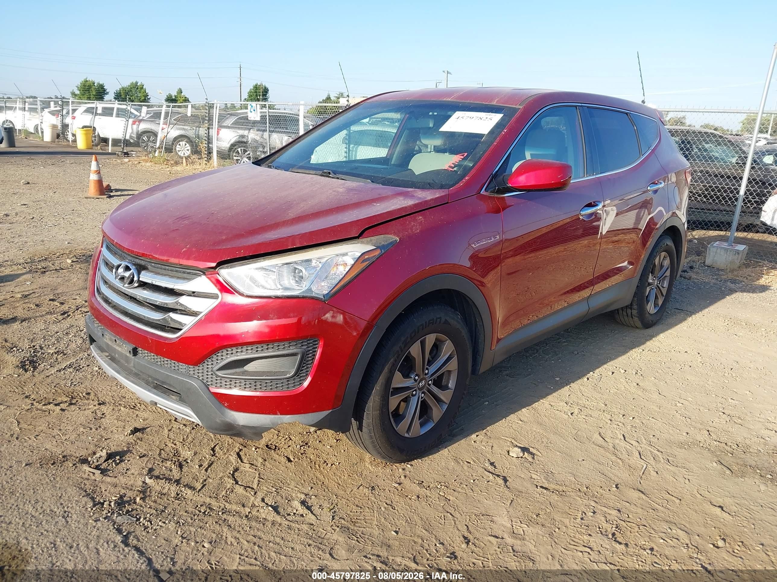 2015 Hyundai Santa Fe Sport 2.4l Red vin: 5XYZTDLBXFG279382
