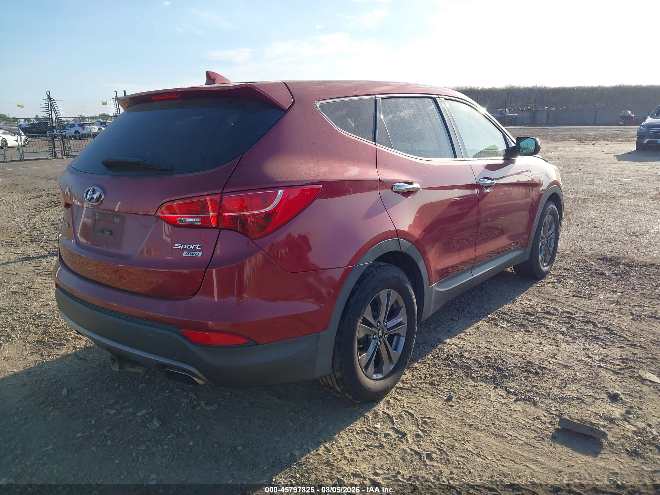 2015 Hyundai Santa Fe Sport 2.4l Red vin: 5XYZTDLBXFG279382