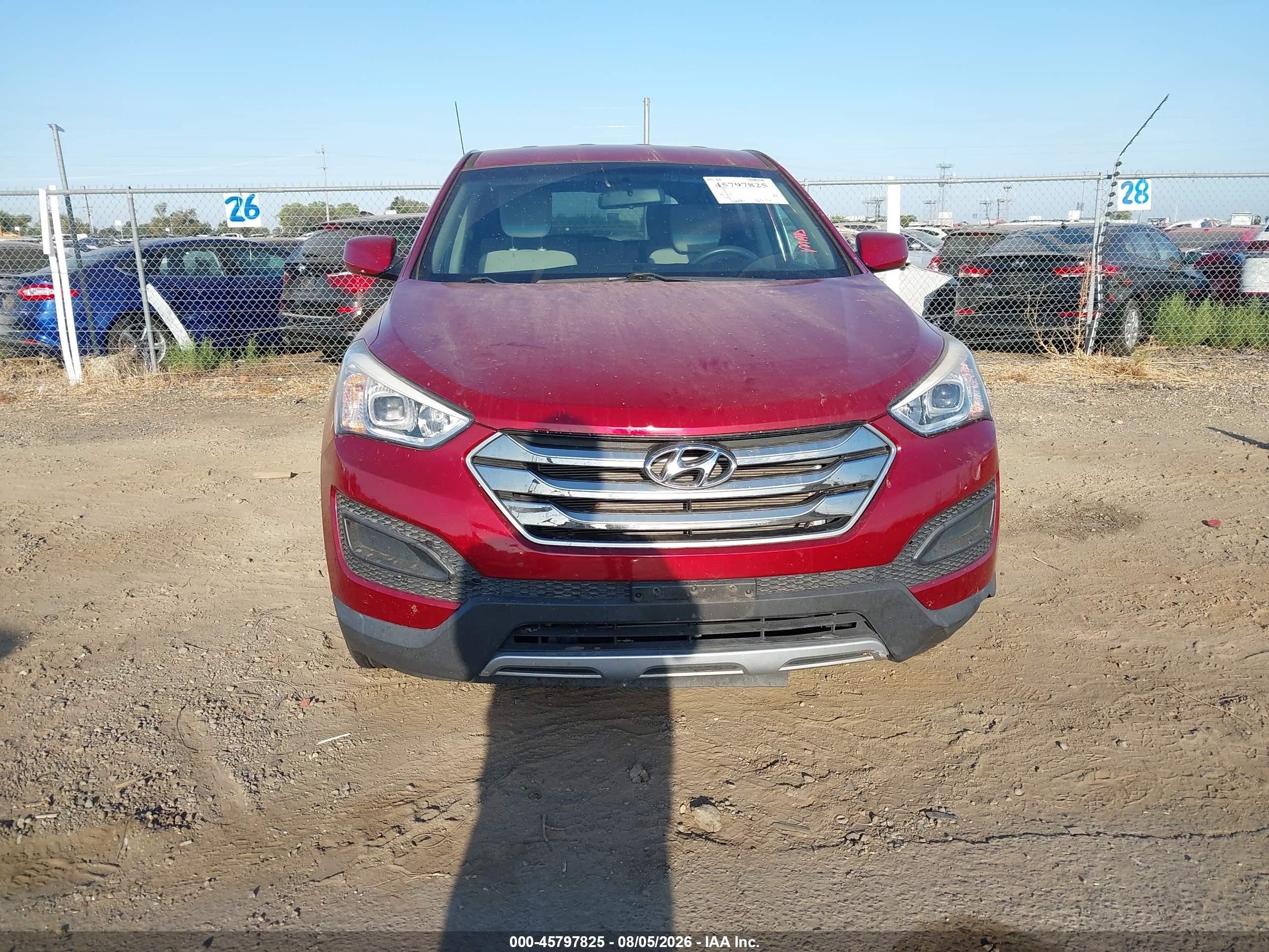 2015 Hyundai Santa Fe Sport 2.4l Red vin: 5XYZTDLBXFG279382