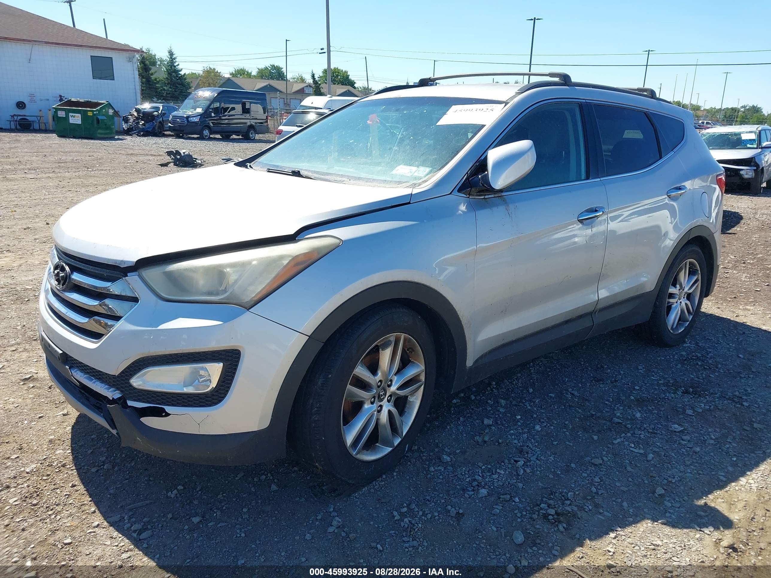 2013 Hyundai Santa Fe Sport 2.0t Серебряный vin: 5XYZU3LA0DG010982