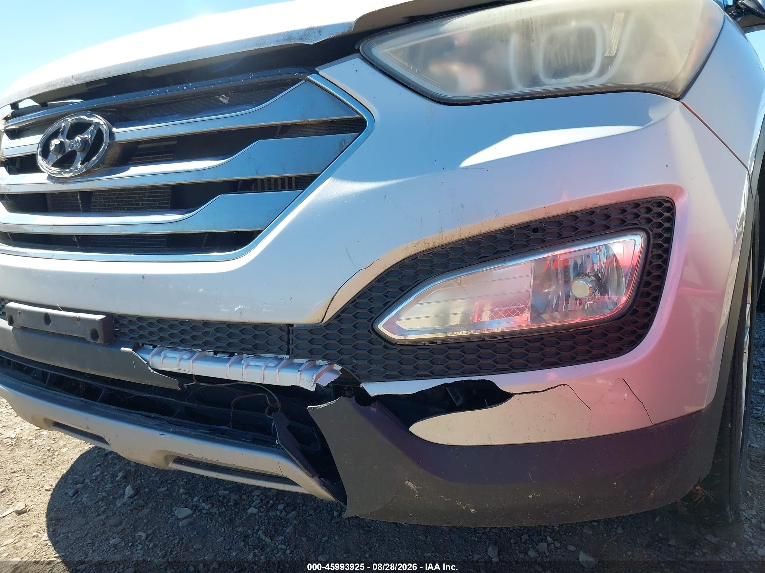 2013 Hyundai Santa Fe Sport 2.0t Серебряный vin: 5XYZU3LA0DG010982