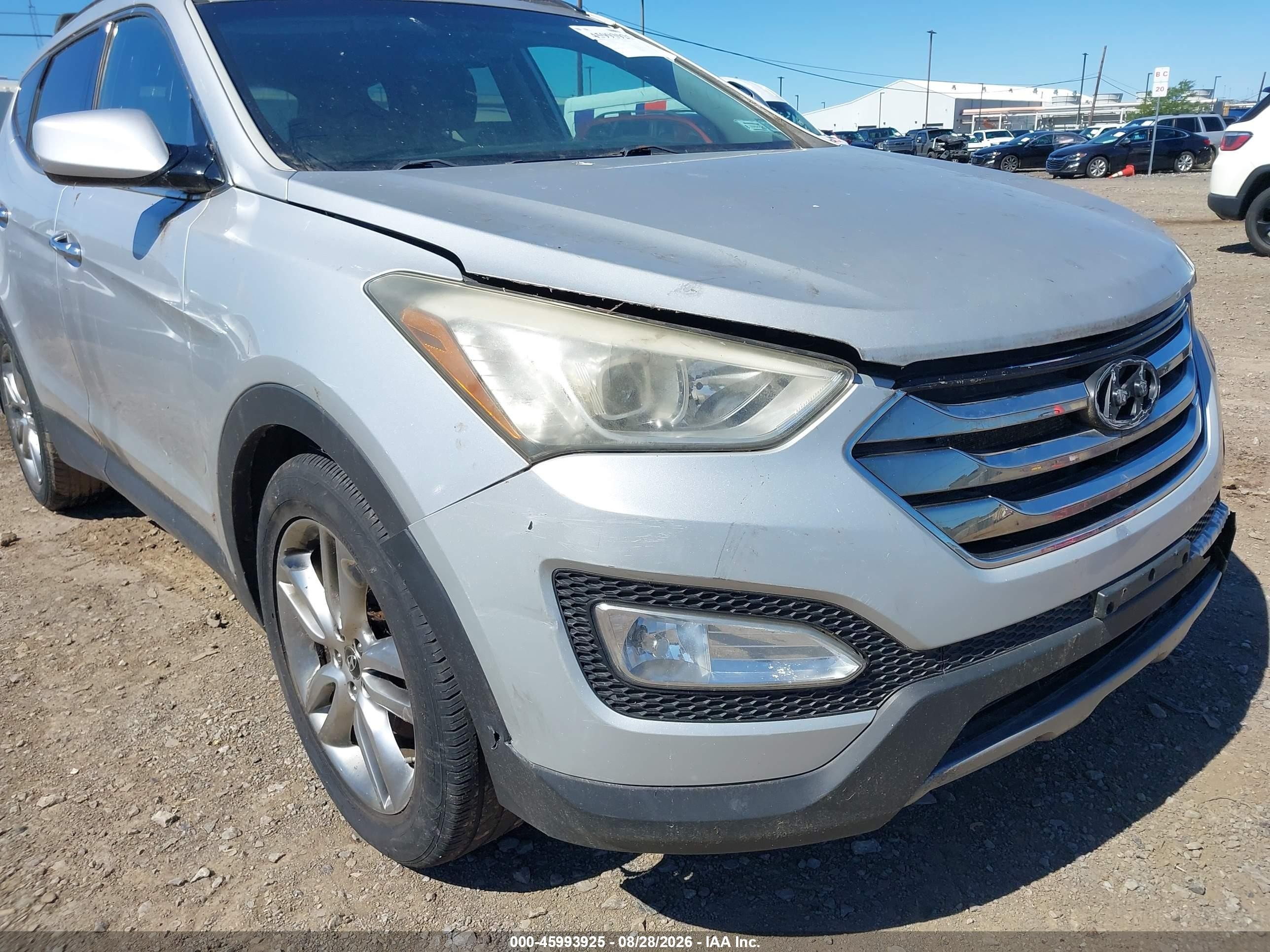 2013 Hyundai Santa Fe Sport 2.0t Серебряный vin: 5XYZU3LA0DG010982