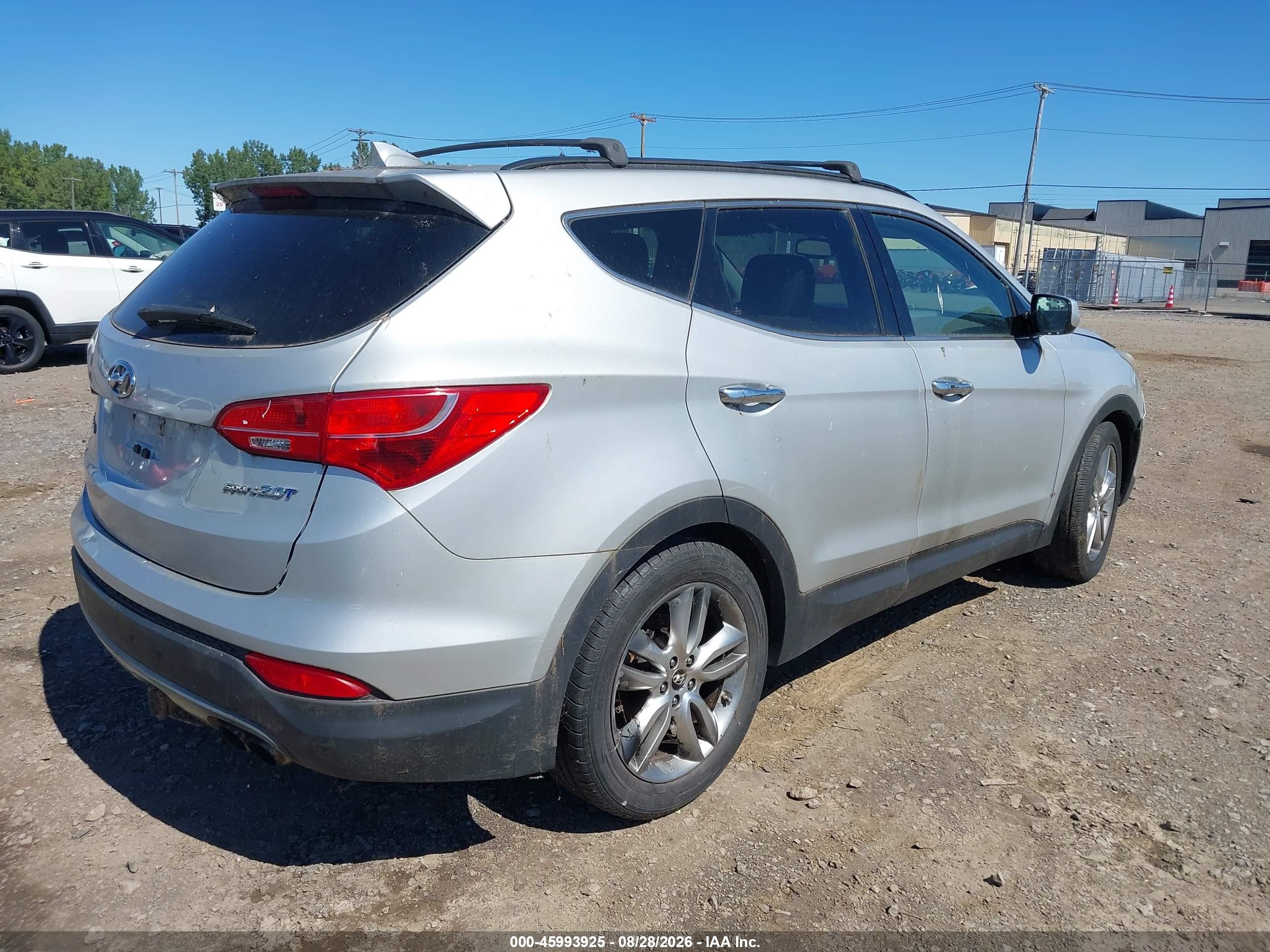 2013 Hyundai Santa Fe Sport 2.0t Серебряный vin: 5XYZU3LA0DG010982
