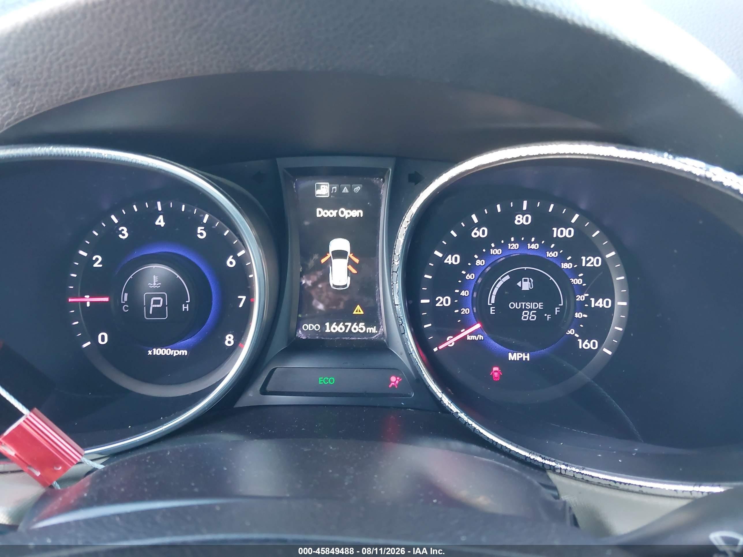 2013 Hyundai Santa Fe Sport 2.0t Red vin: 5XYZU3LA0DG069059
