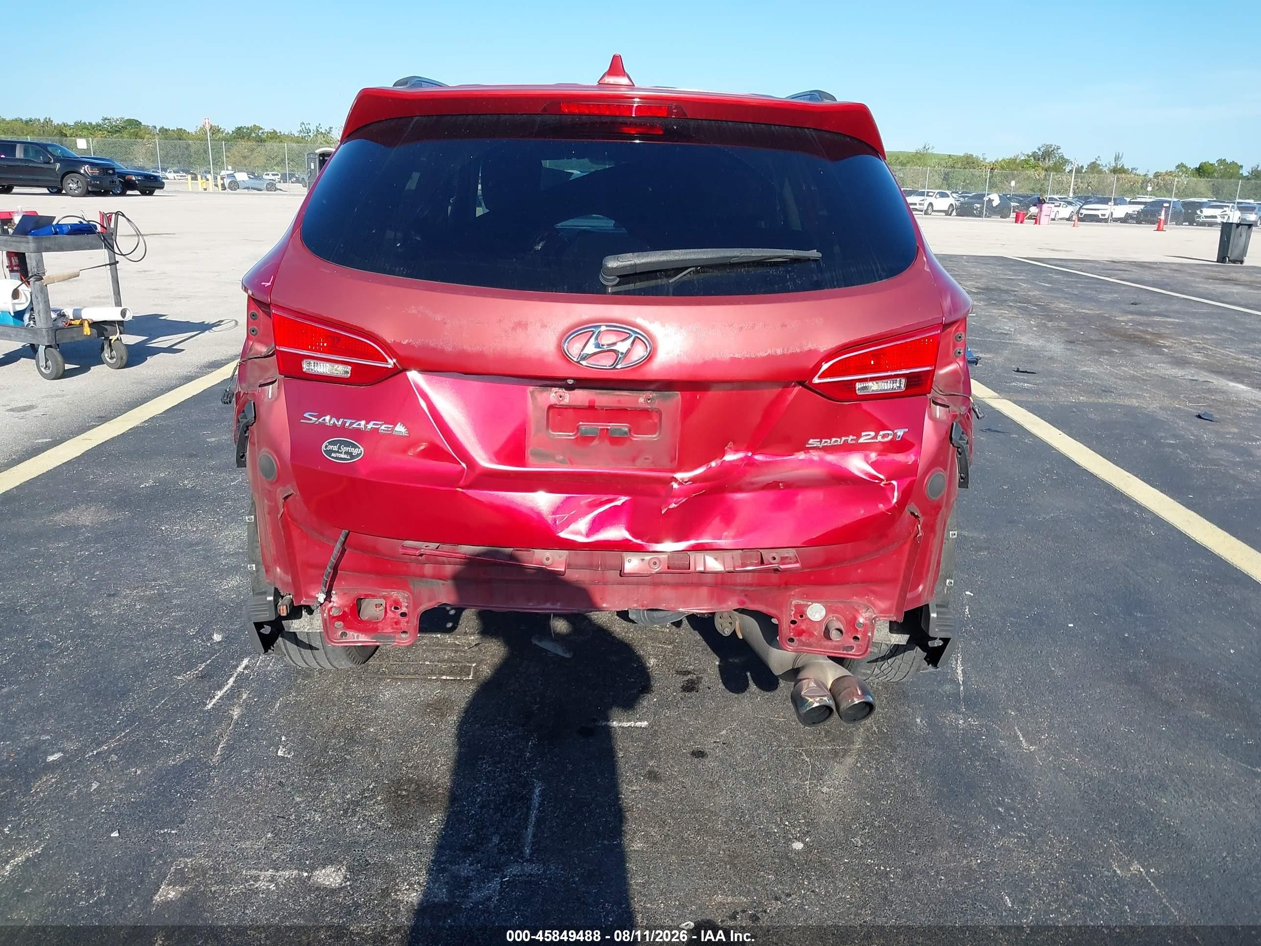 2013 Hyundai Santa Fe Sport 2.0t Red vin: 5XYZU3LA0DG069059