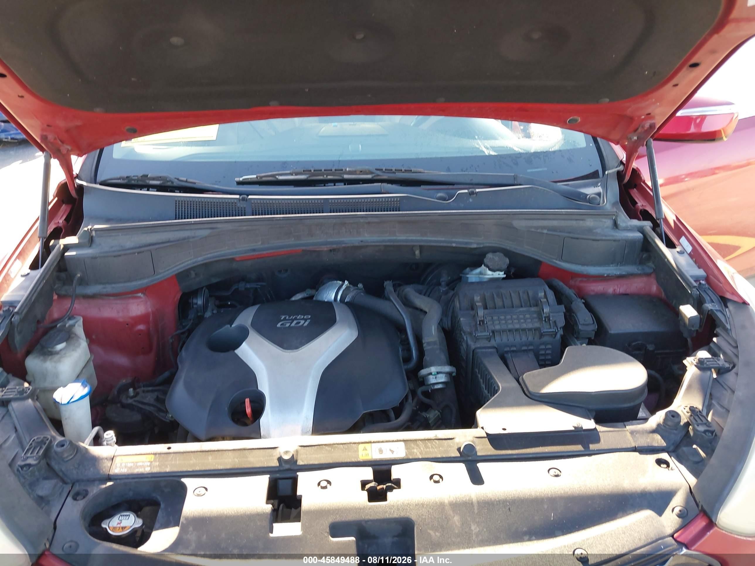 2013 Hyundai Santa Fe Sport 2.0t Red vin: 5XYZU3LA0DG069059