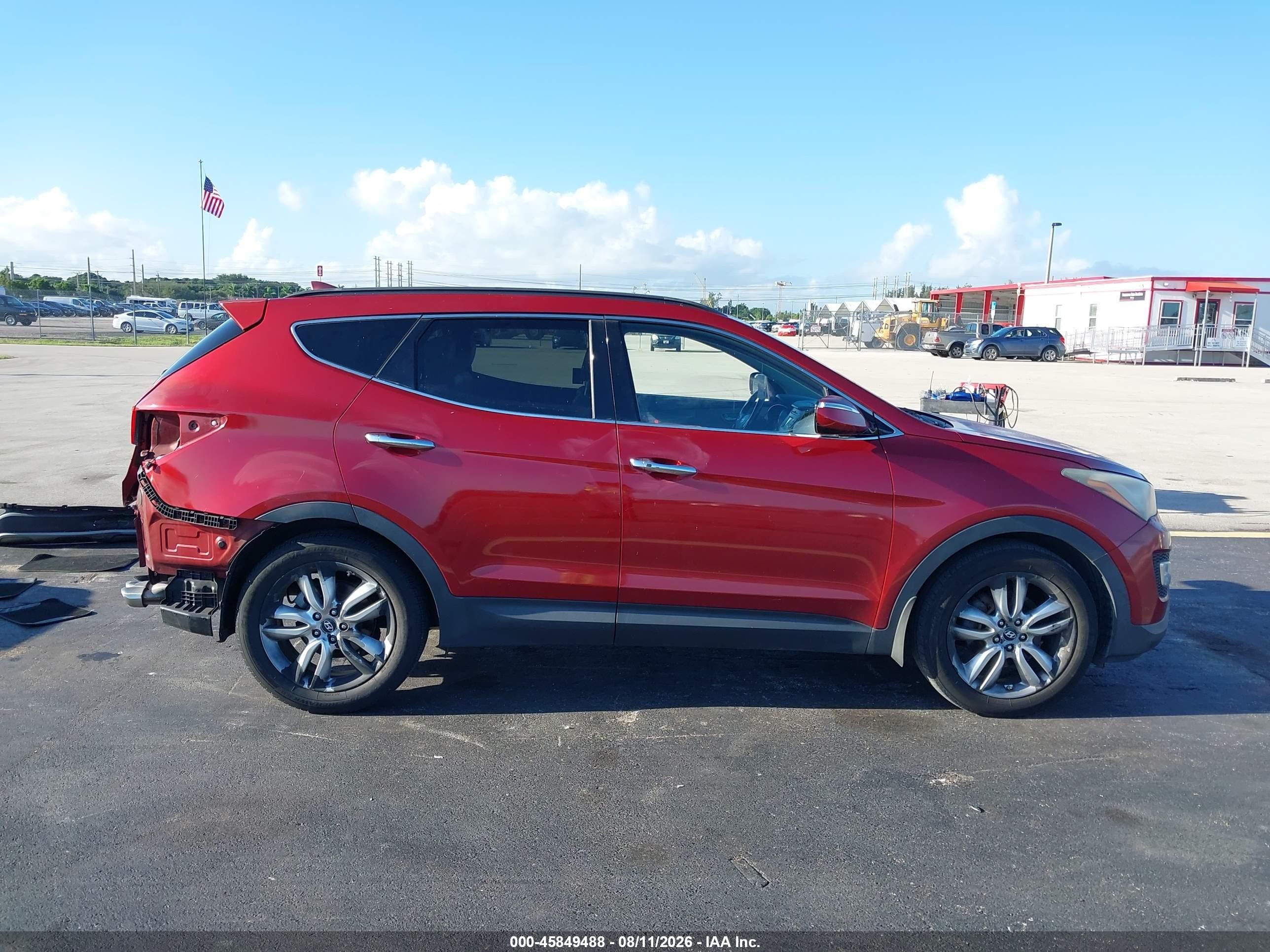 2013 Hyundai Santa Fe Sport 2.0t Red vin: 5XYZU3LA0DG069059