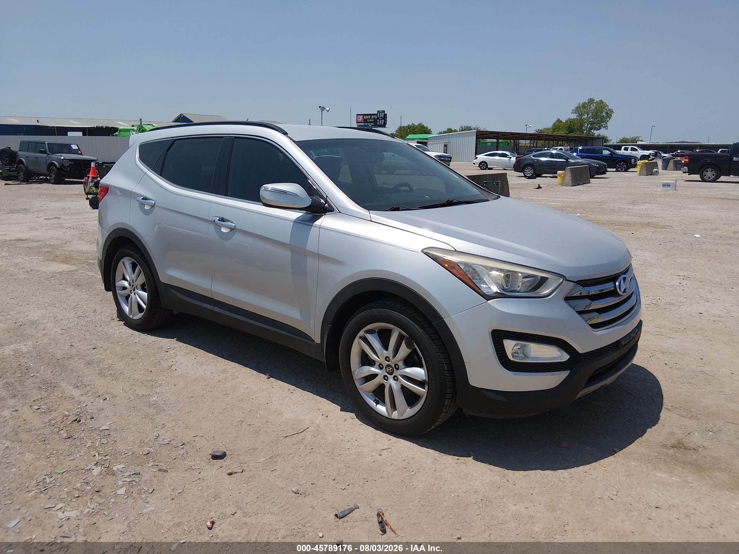 2013 Hyundai Santa Fe Sport 2.0t Silver vin: 5XYZU3LA0DG073192