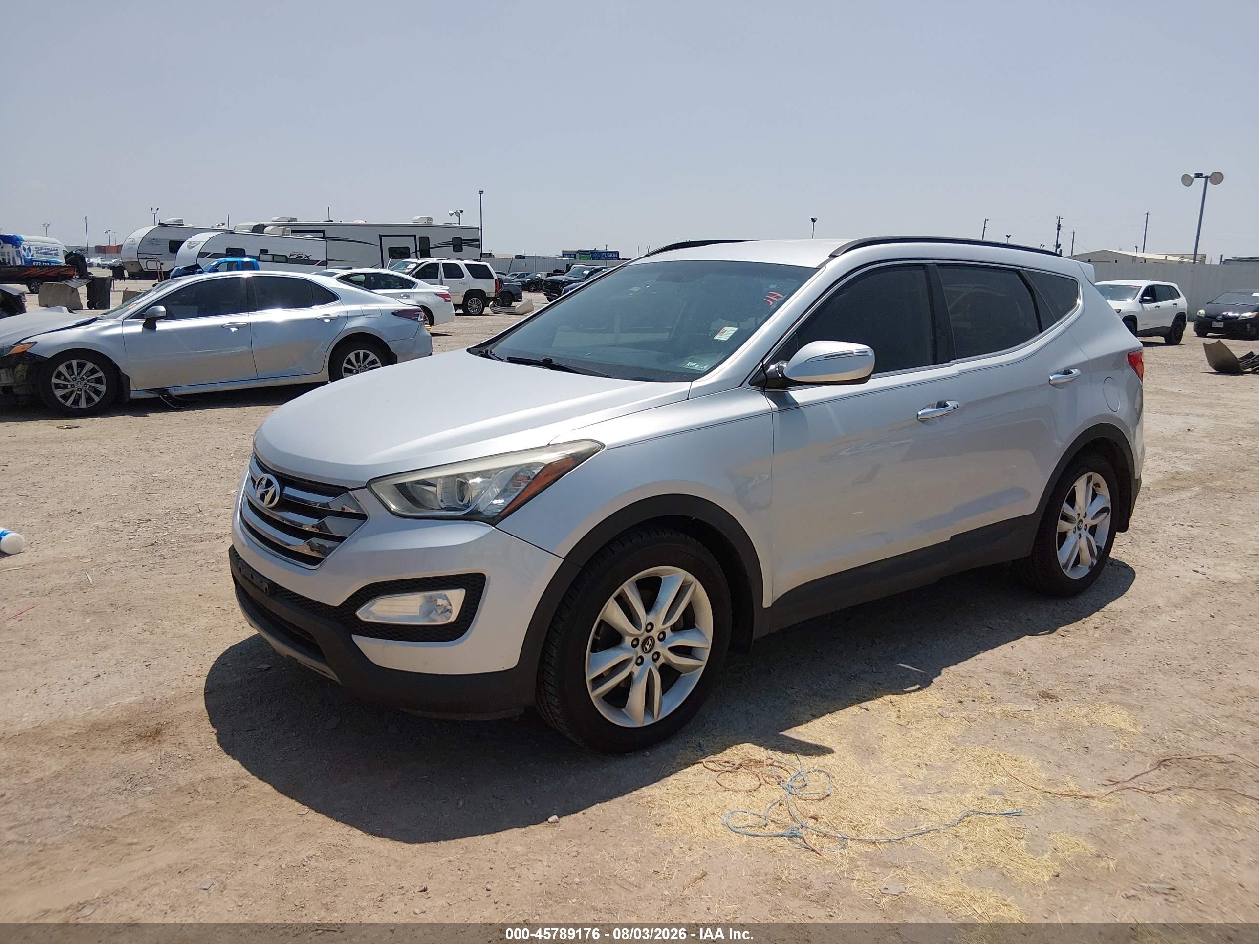 2013 Hyundai Santa Fe Sport 2.0t Silver vin: 5XYZU3LA0DG073192