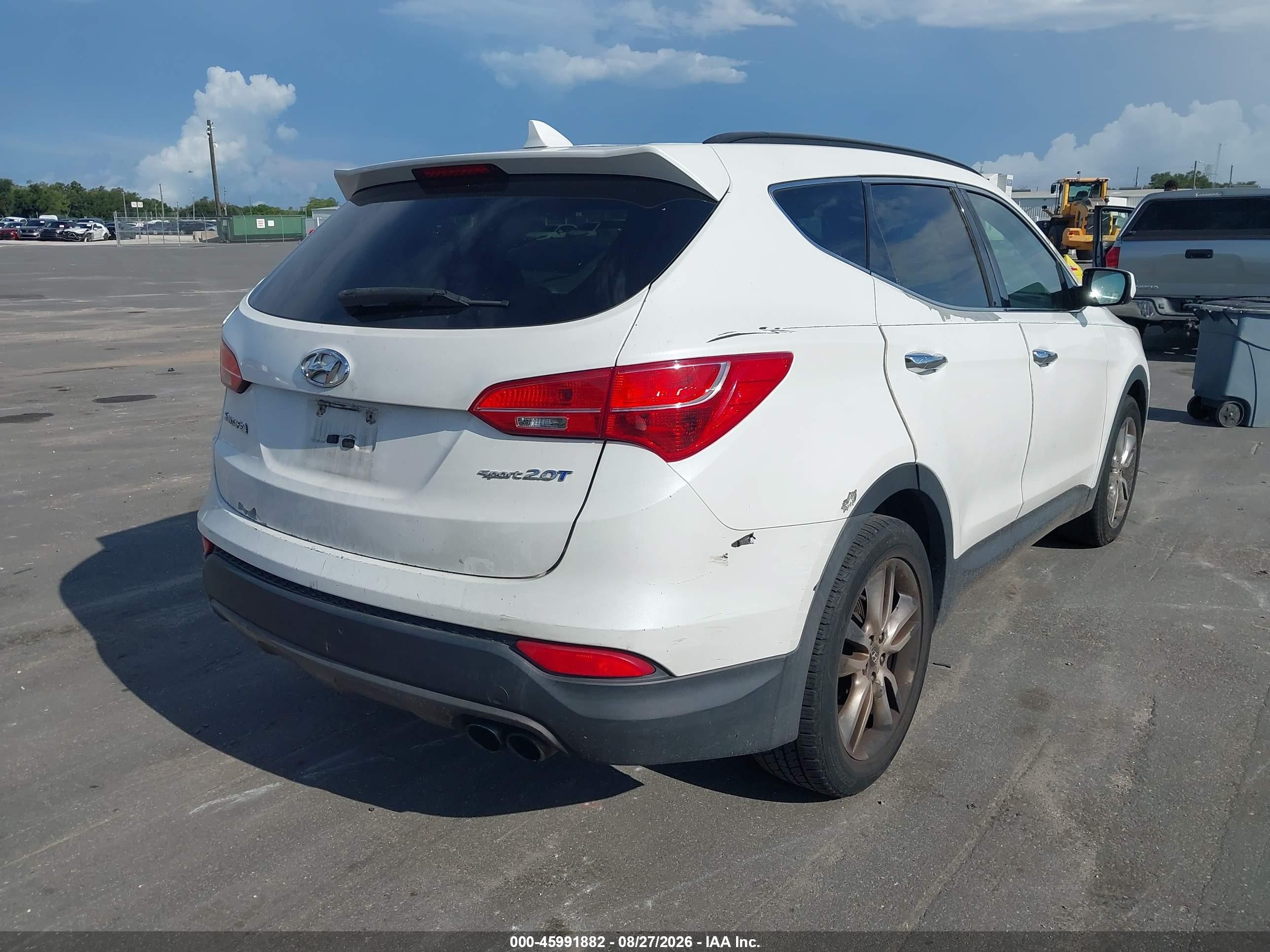 2013 Hyundai Santa Fe Sport 2.0t Yellow vin: 5XYZU3LA1DG010831