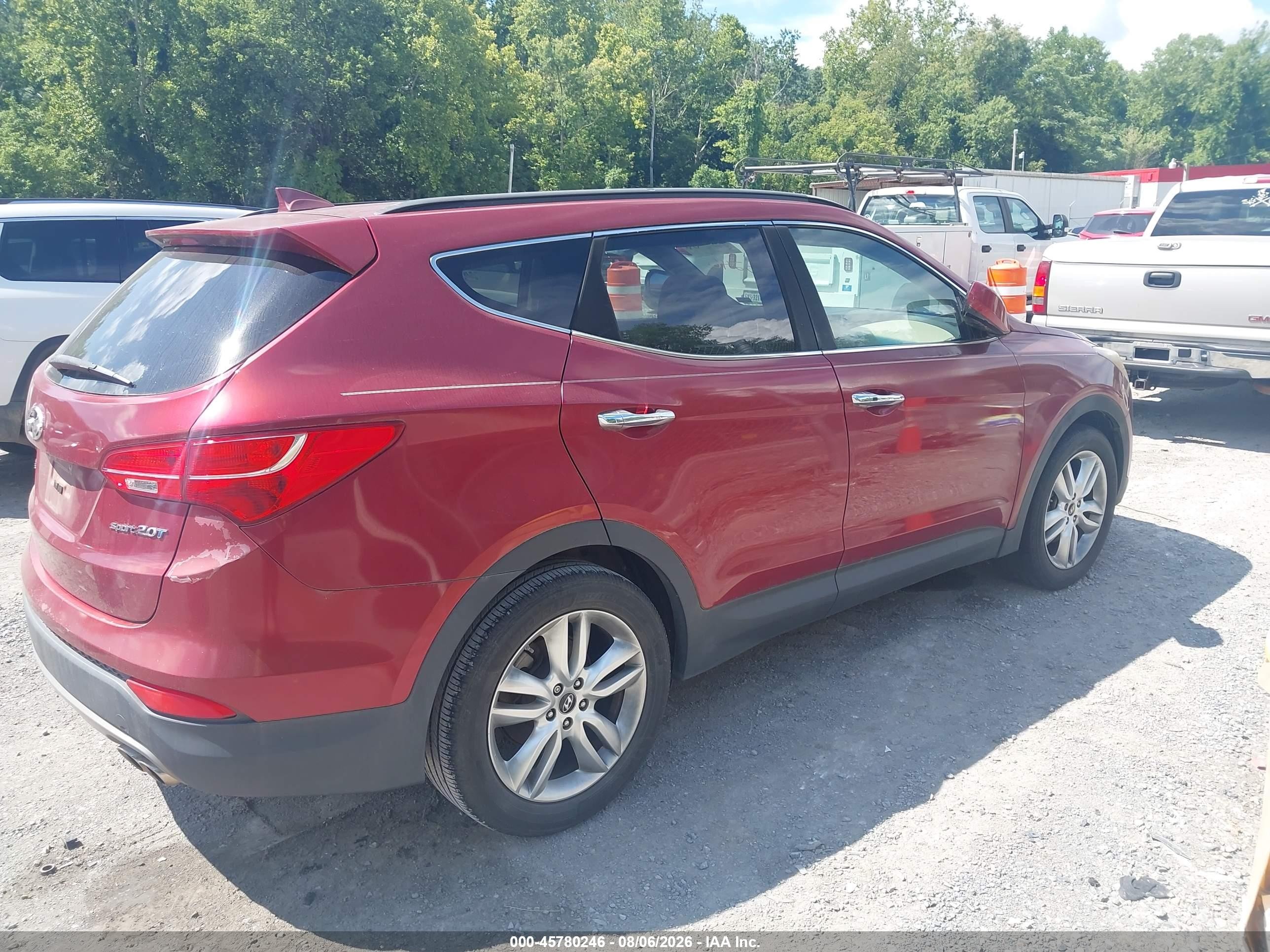 2013 Hyundai Santa Fe Sport 2.0t Red vin: 5XYZU3LA1DG072889