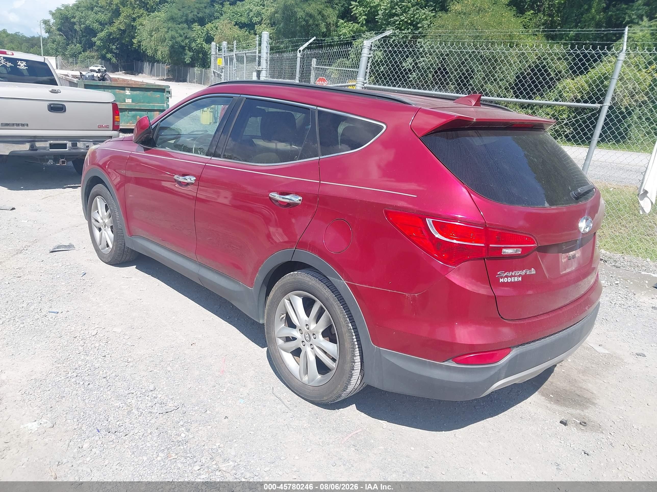 2013 Hyundai Santa Fe Sport 2.0t Red vin: 5XYZU3LA1DG072889