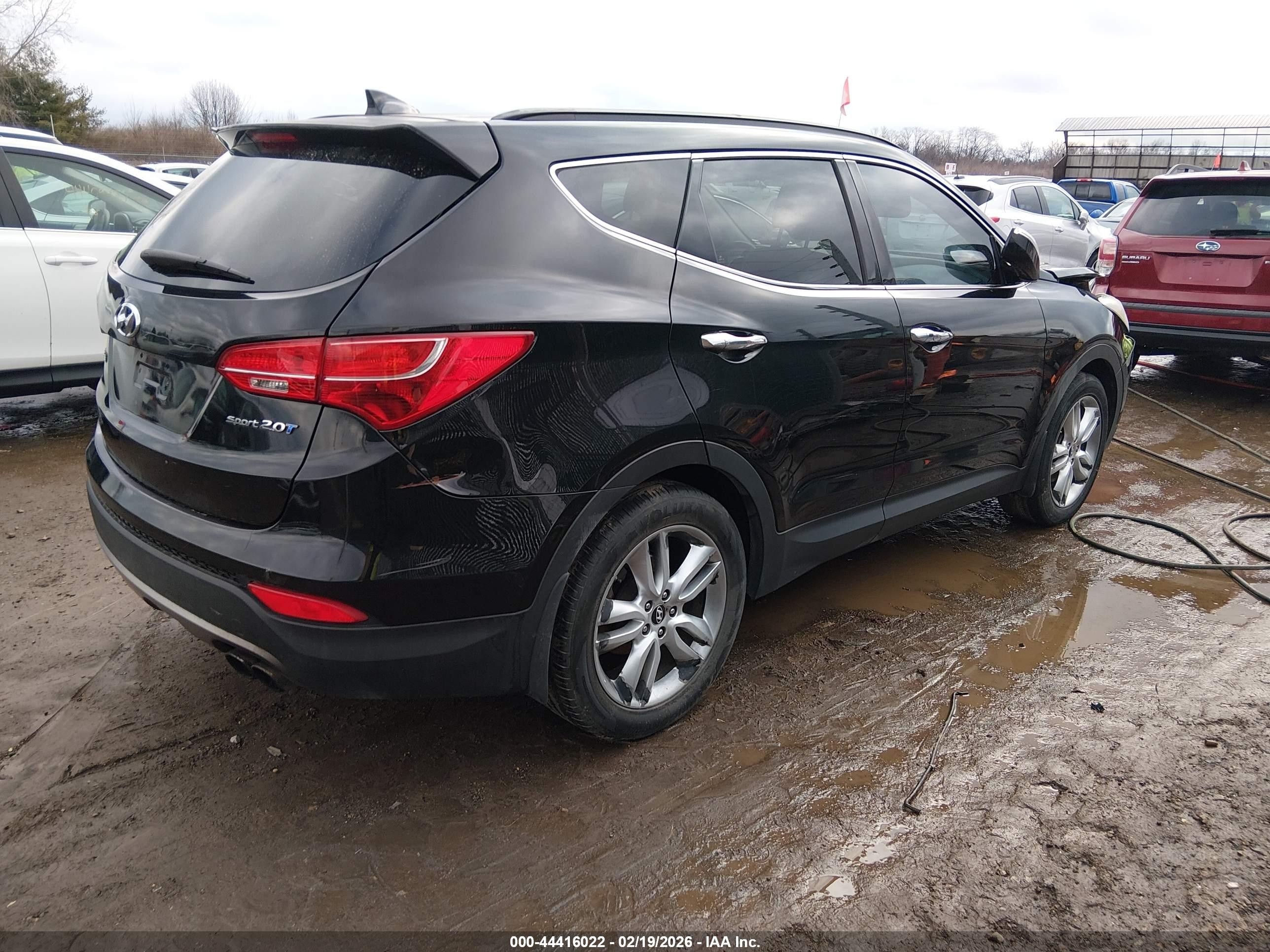 2013 Hyundai Santa Fe Sport 2.0t Black vin: 5XYZU3LA1DG079194