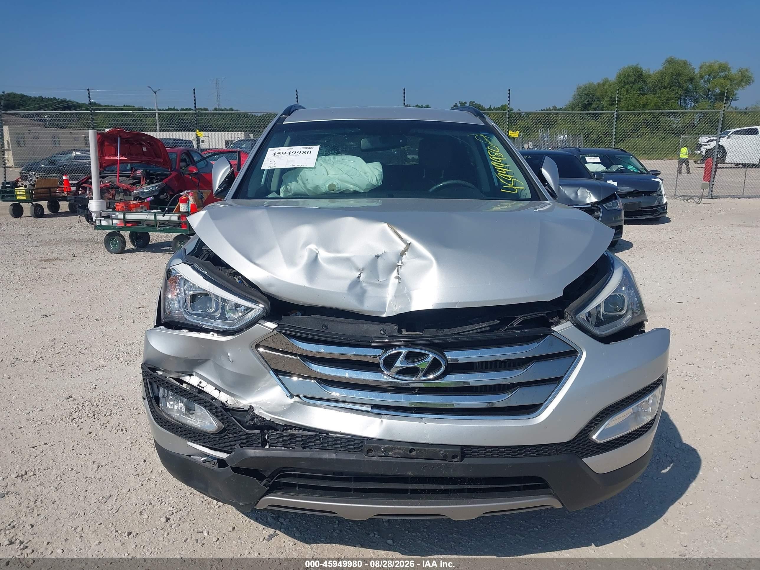 2013 Hyundai Santa Fe Sport 2.0t Silver vin: 5XYZU3LA1DG085450