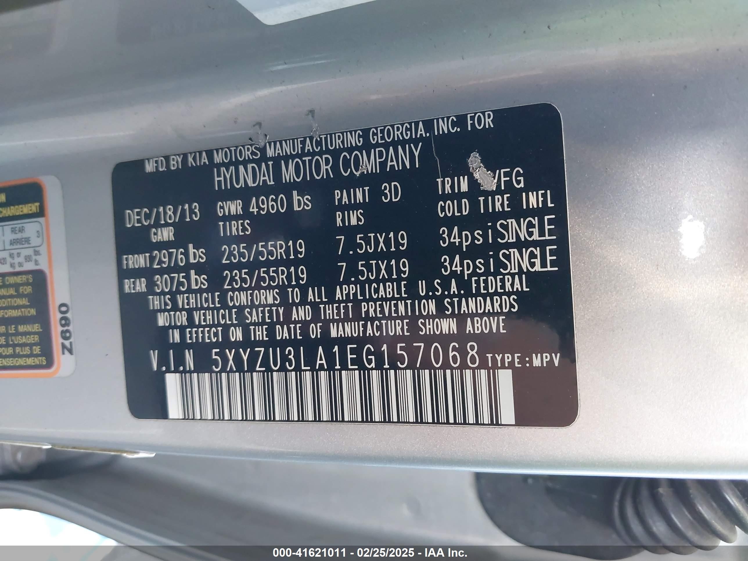 2014 Hyundai Santa Fe Sport 2.0l Turbo Silver vin: 5XYZU3LA1EG157068