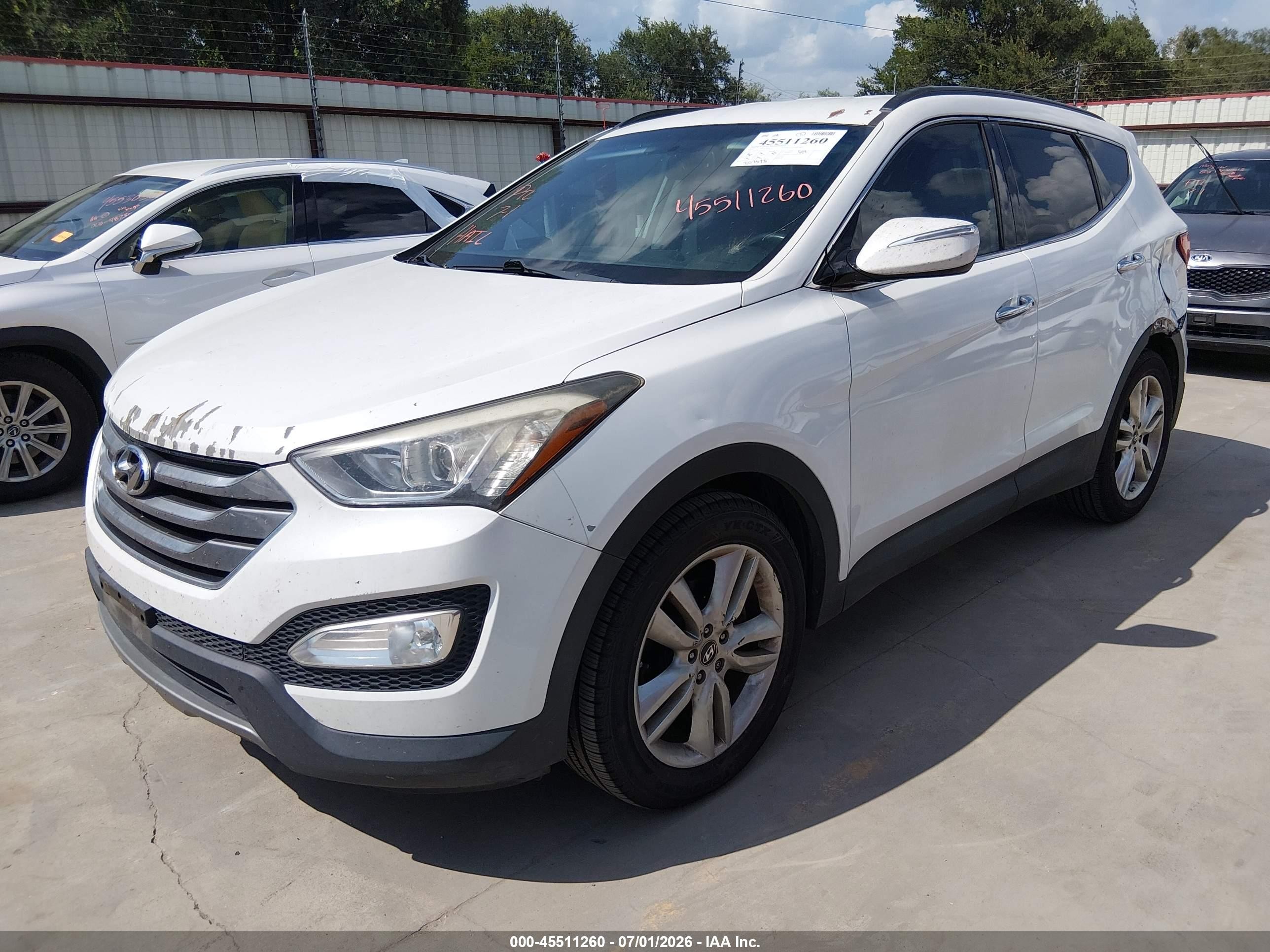 2014 Hyundai Santa Fe Sport 2.0l Turbo White vin: 5XYZU3LA1EG171763