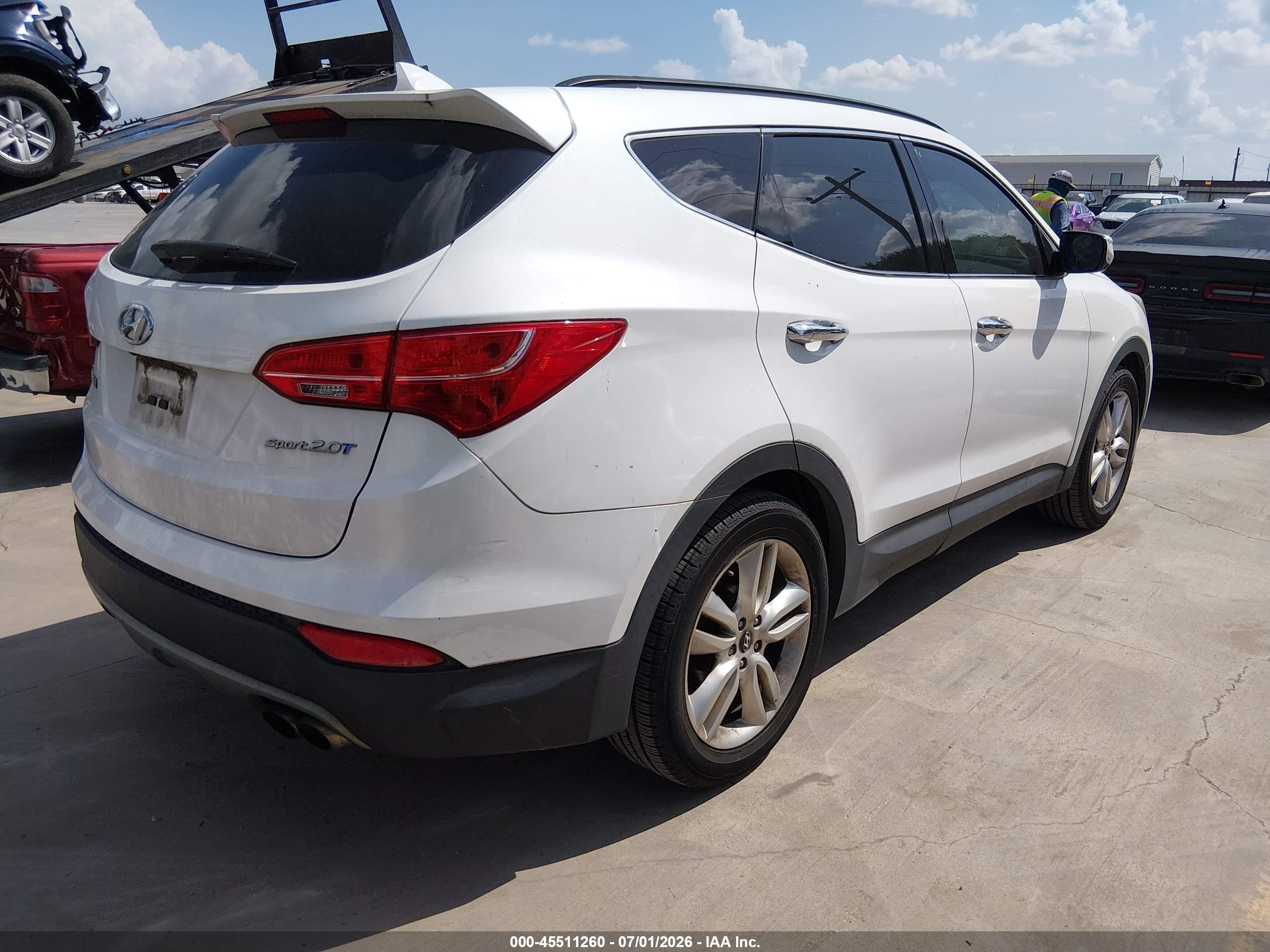2014 Hyundai Santa Fe Sport 2.0l Turbo White vin: 5XYZU3LA1EG171763