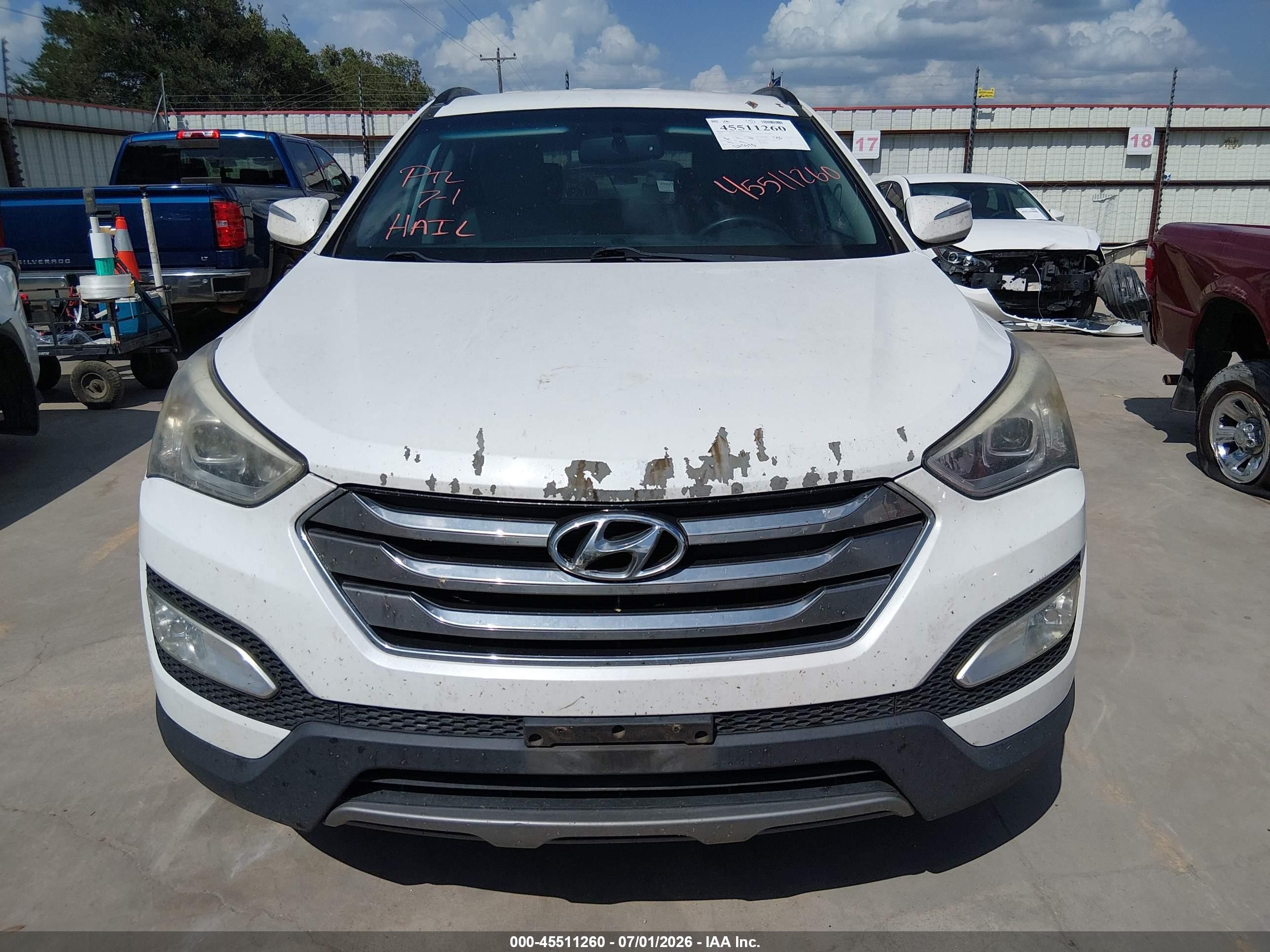 2014 Hyundai Santa Fe Sport 2.0l Turbo White vin: 5XYZU3LA1EG171763