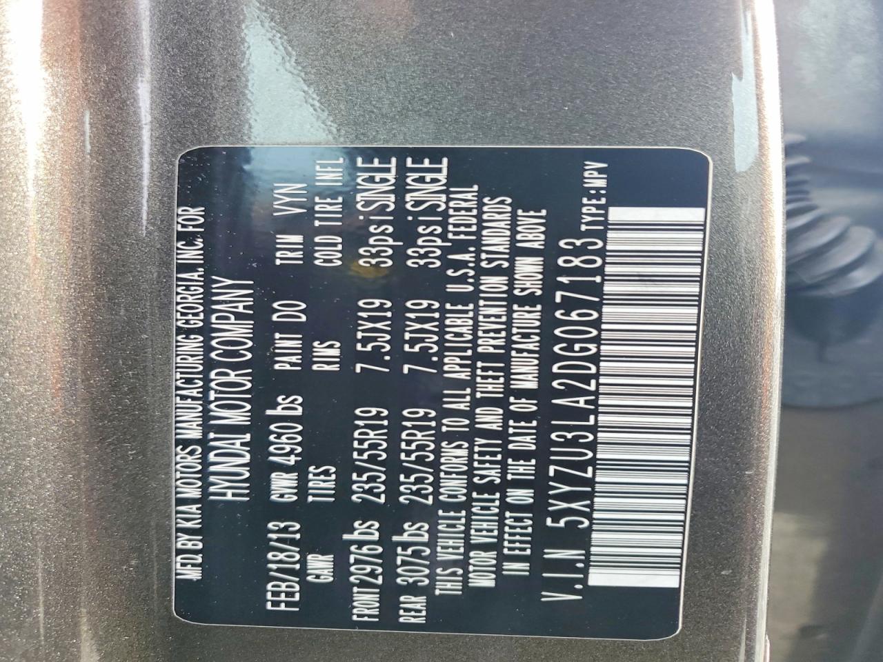 2013 Hyundai Santa Fe Sport 2.0t Brown vin: 5XYZU3LA2DG067183