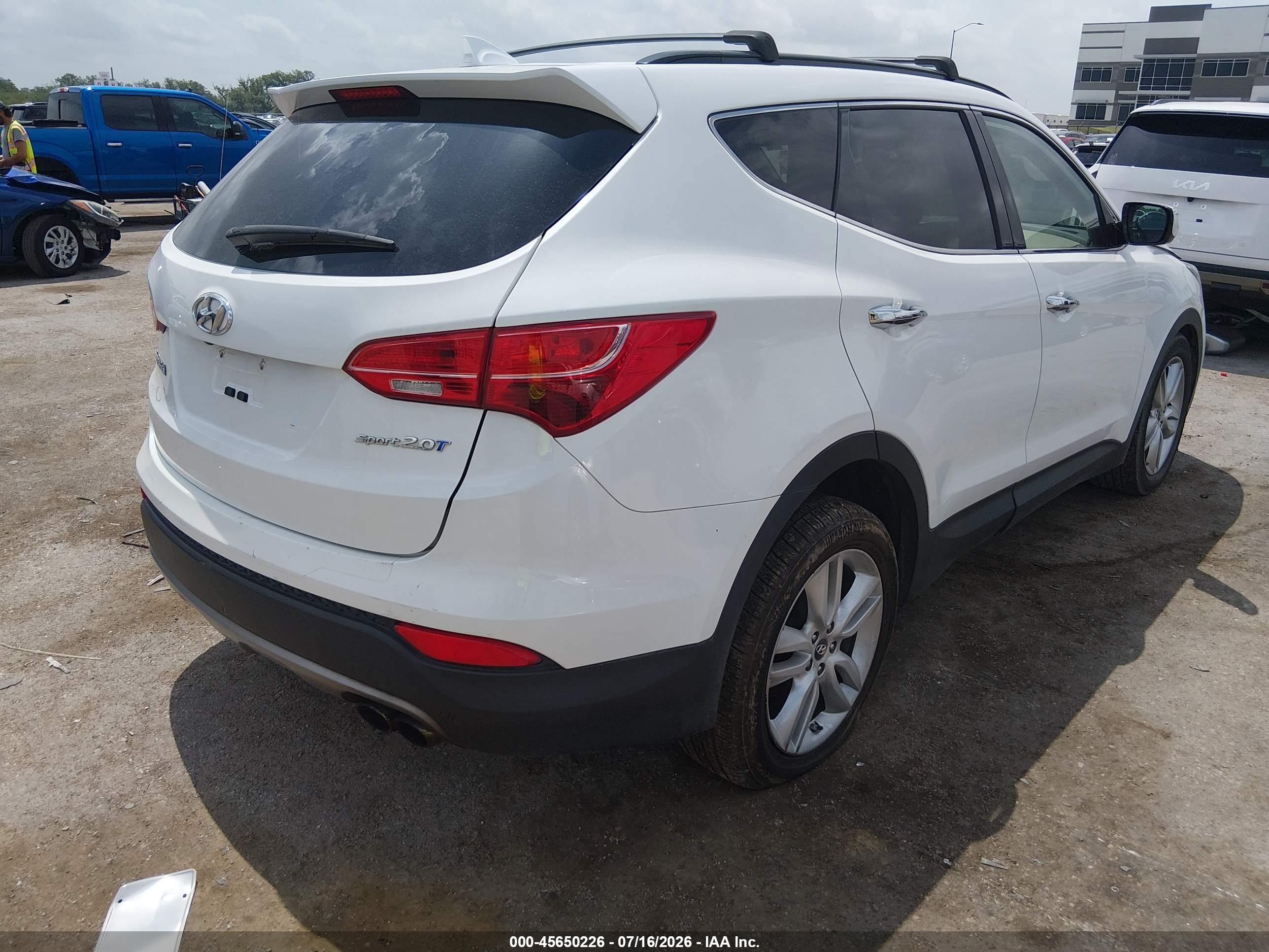 2013 Hyundai Santa Fe Sport 2.0t White vin: 5XYZU3LA2DG093024