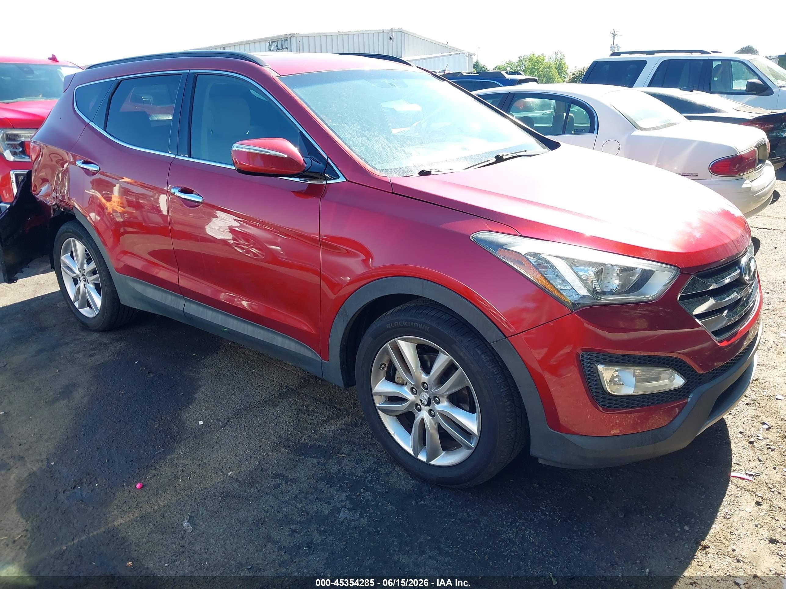 2013 Hyundai Santa Fe Sport 2.0t Red vin: 5XYZU3LA2DG105835