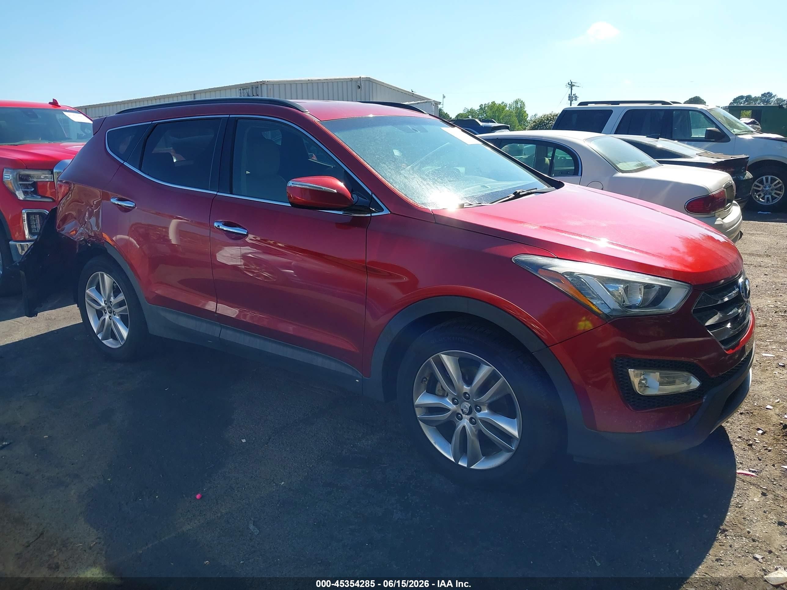 2013 Hyundai Santa Fe Sport 2.0t Red vin: 5XYZU3LA2DG105835