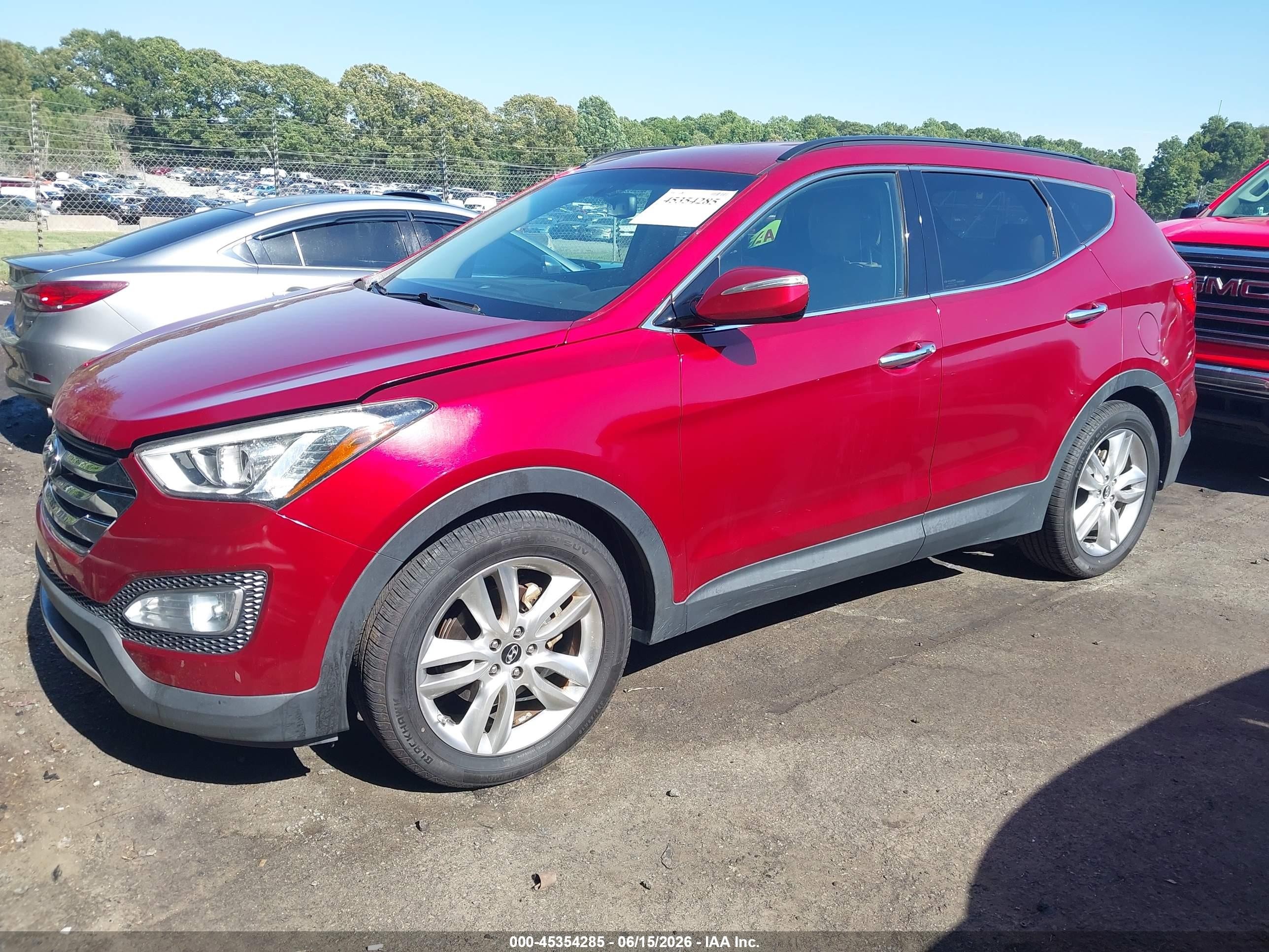 2013 Hyundai Santa Fe Sport 2.0t Red vin: 5XYZU3LA2DG105835