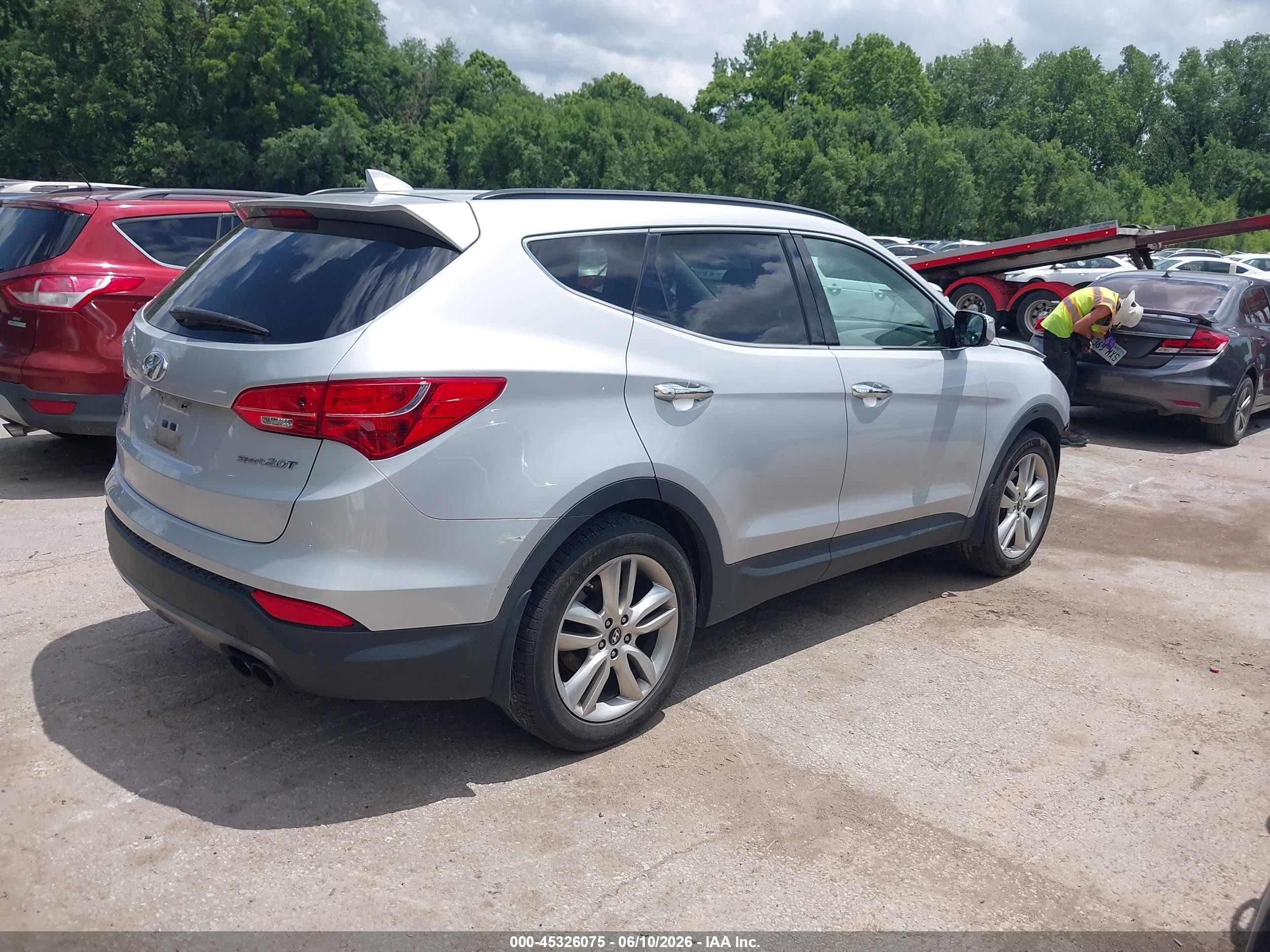 2014 Hyundai Santa Fe Sport 2.0l Turbo Gray vin: 5XYZU3LA2EG185123