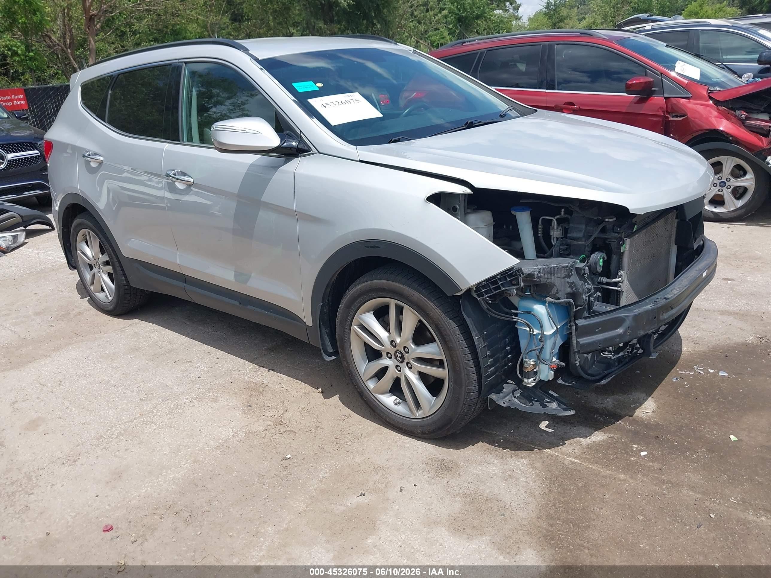 2014 Hyundai Santa Fe Sport 2.0l Turbo Gray vin: 5XYZU3LA2EG185123