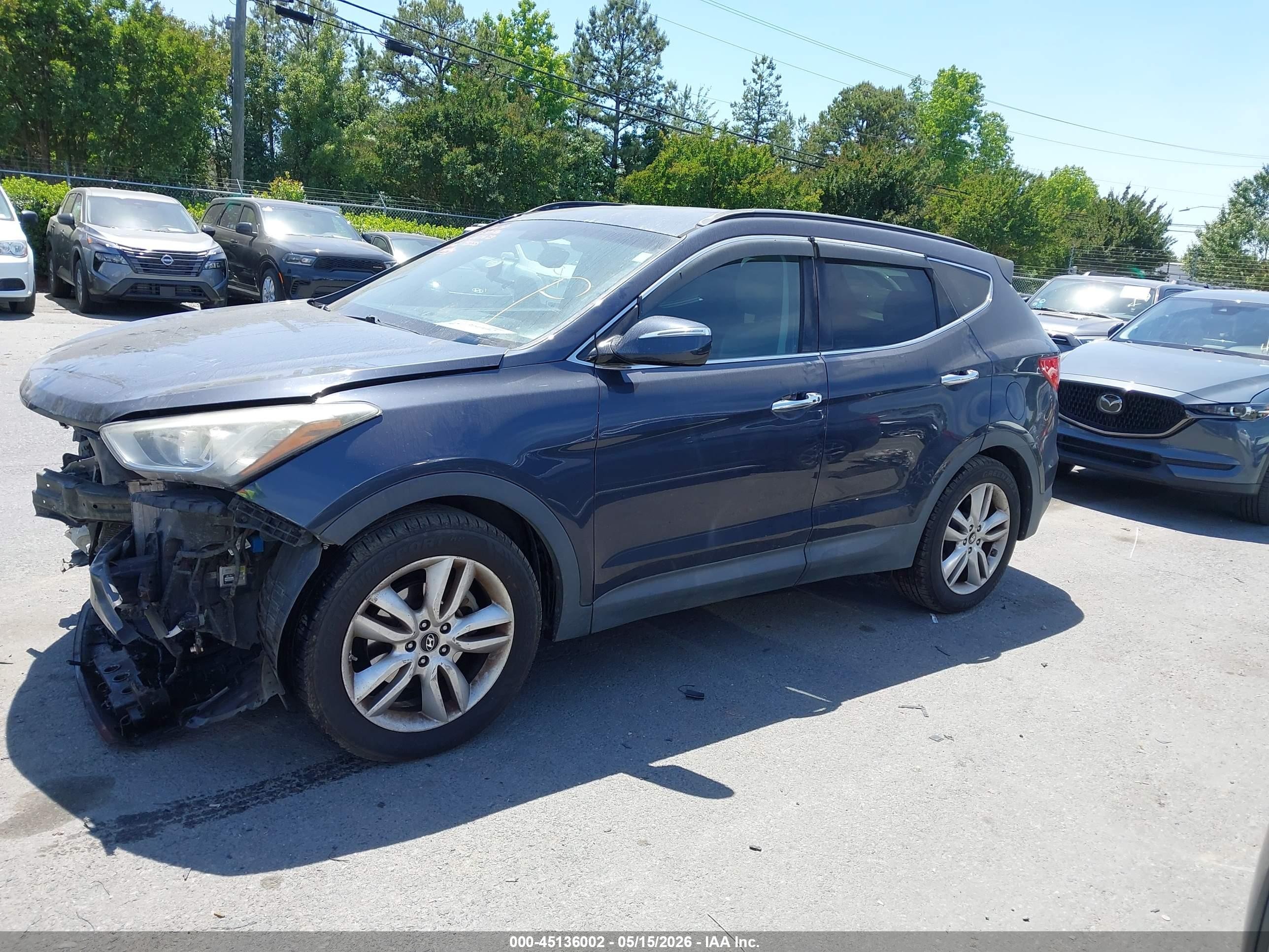 2014 Hyundai Santa Fe Sport 2.0l Turbo Gray vin: 5XYZU3LA2EG193335