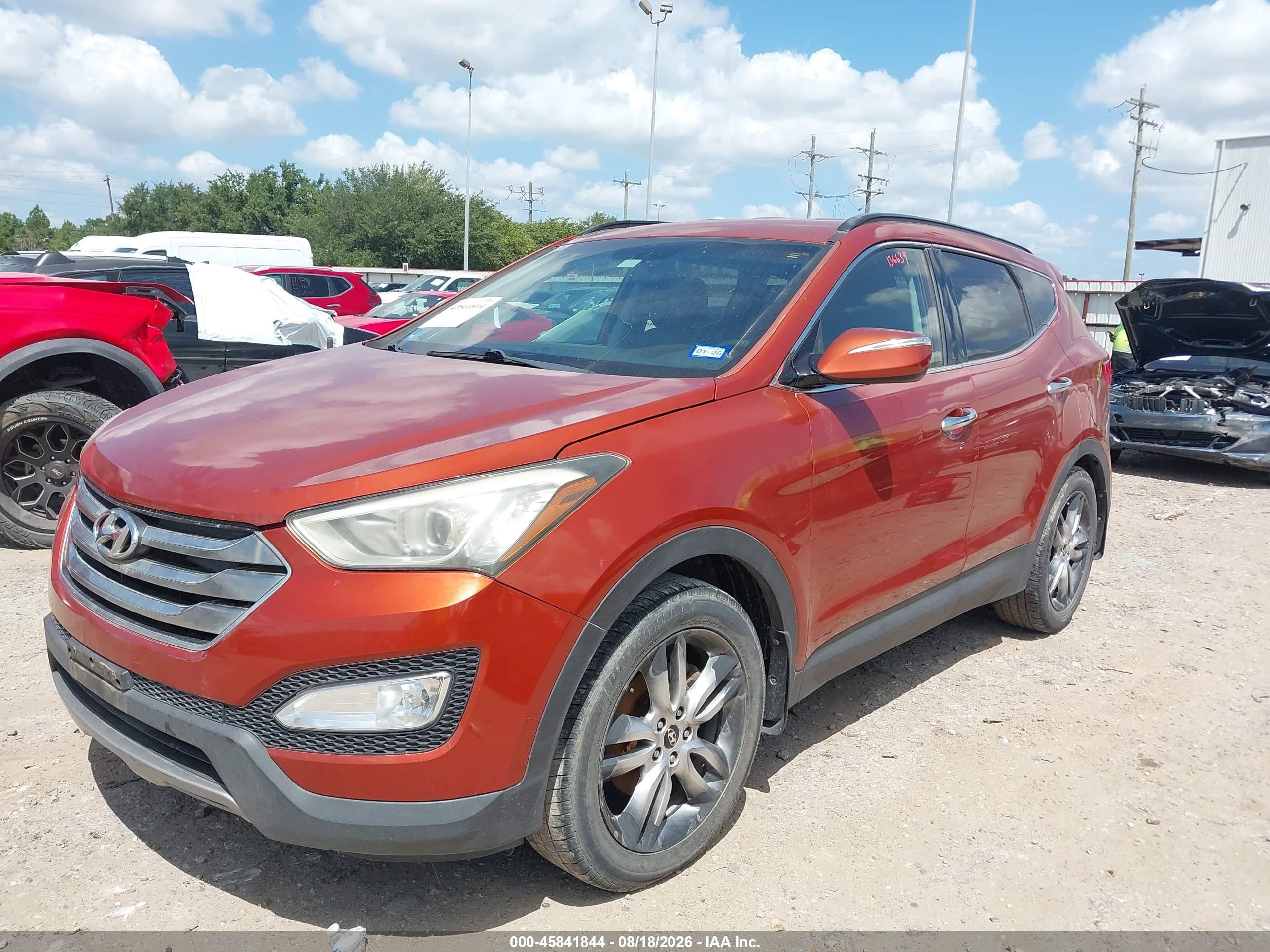 2013 Hyundai Santa Fe Sport 2.0t Оранжевый vin: 5XYZU3LA3DG059996