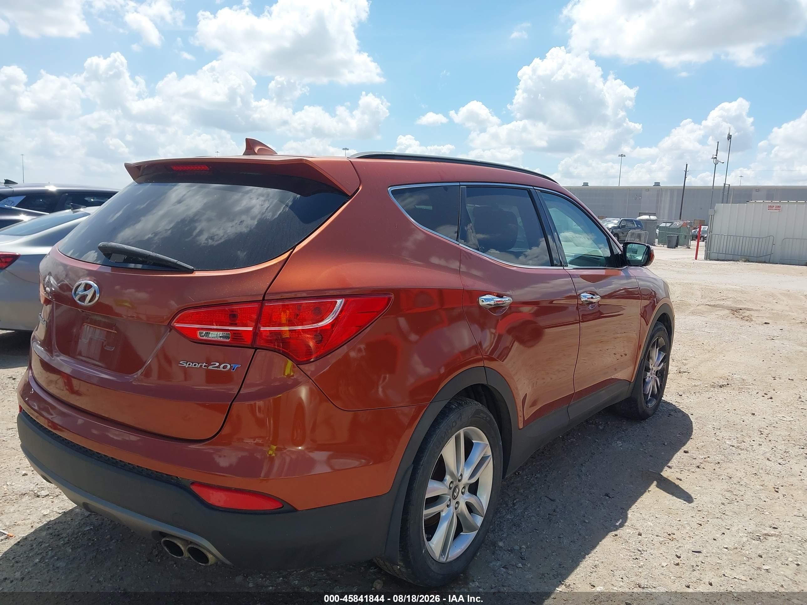 2013 Hyundai Santa Fe Sport 2.0t Оранжевый vin: 5XYZU3LA3DG059996