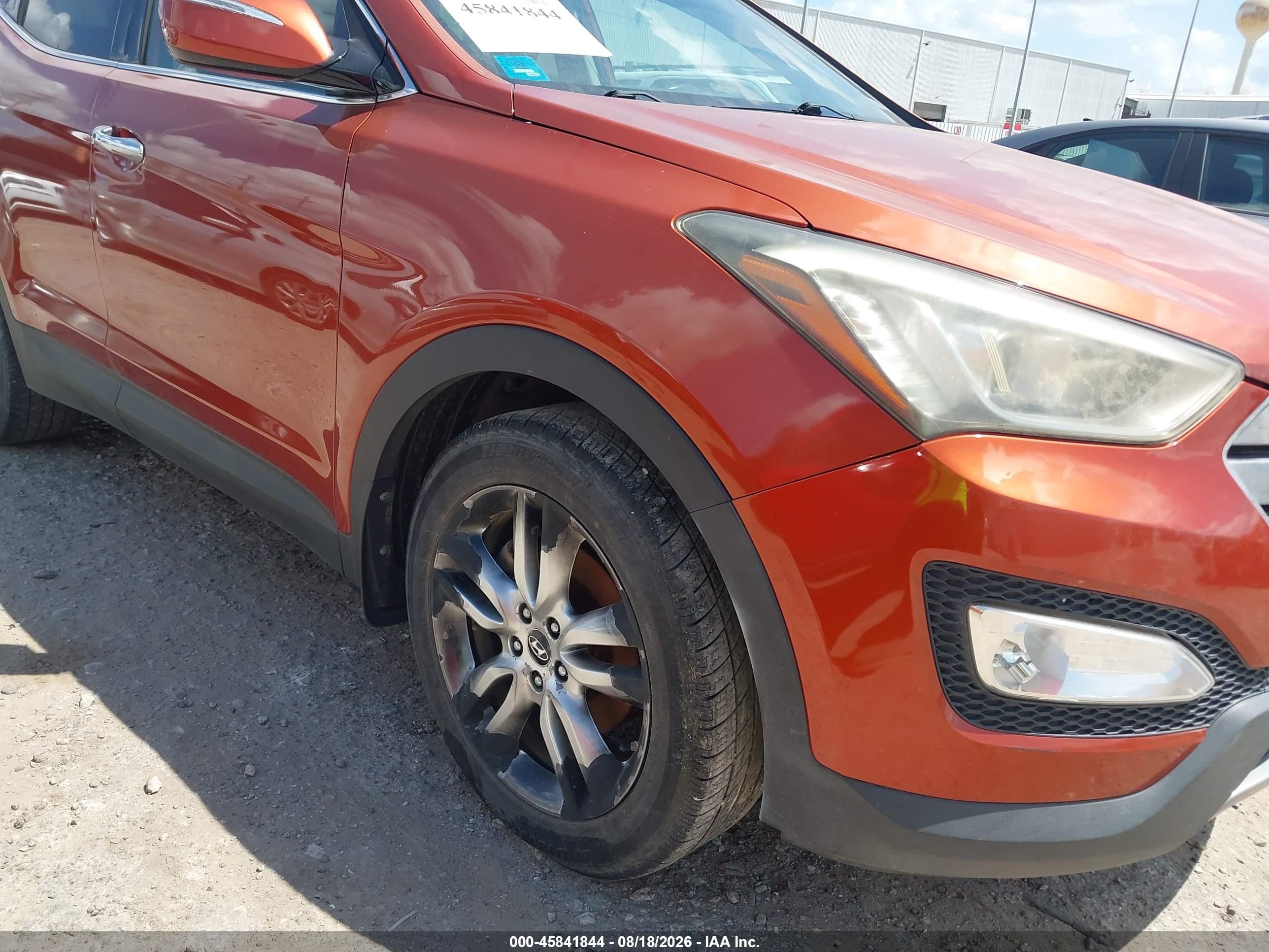 2013 Hyundai Santa Fe Sport 2.0t Оранжевый vin: 5XYZU3LA3DG059996