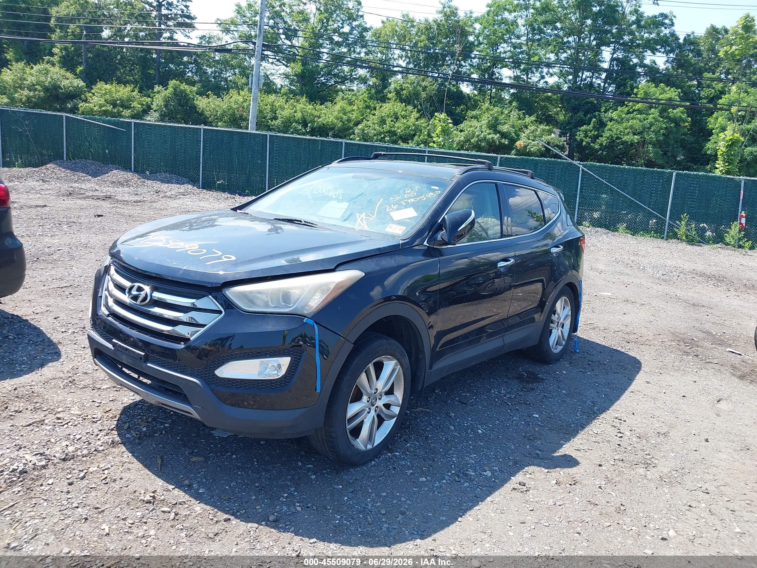 2013 Hyundai Santa Fe Sport 2.0t Black vin: 5XYZU3LA3DG088348