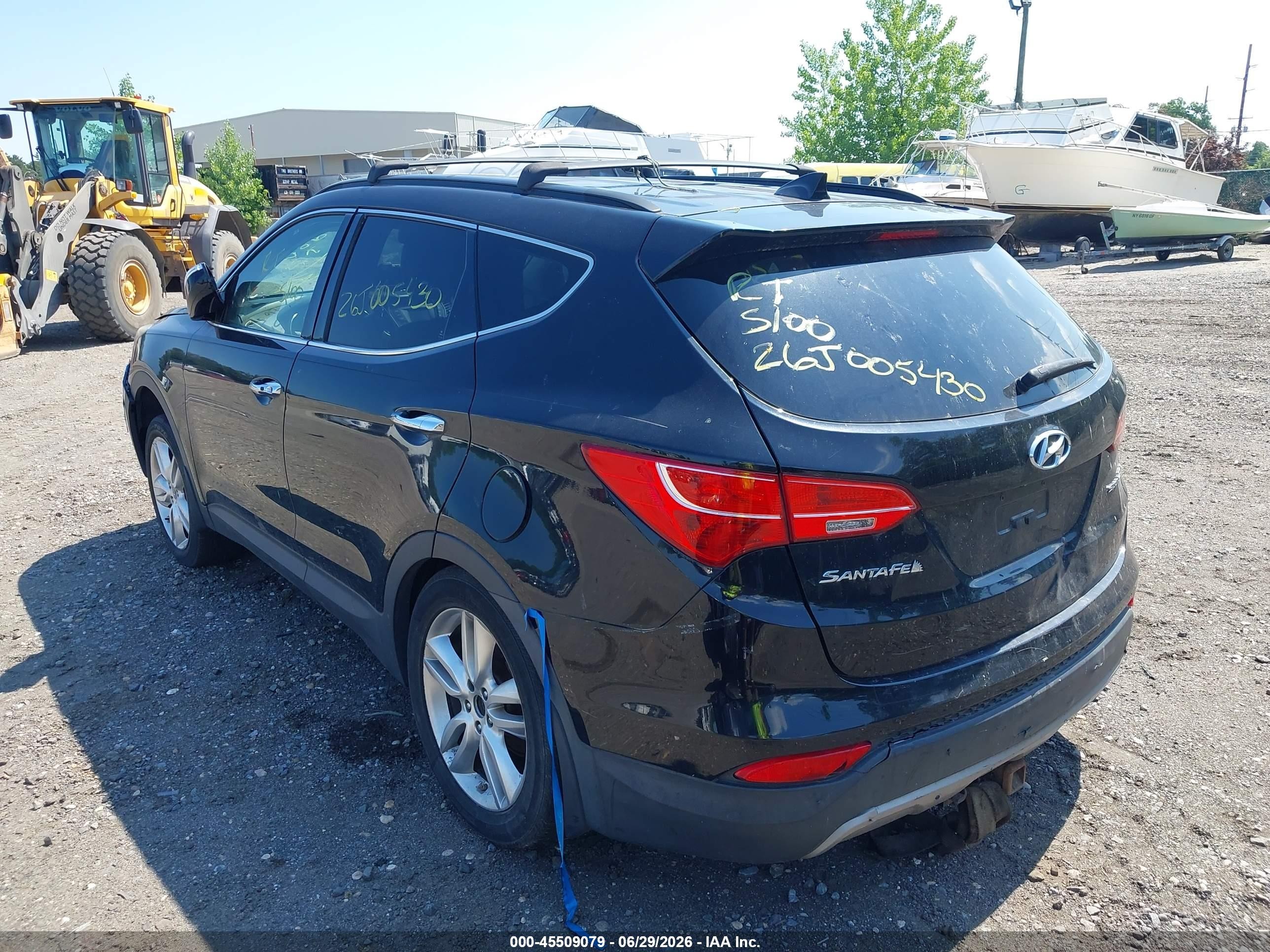 2013 Hyundai Santa Fe Sport 2.0t Black vin: 5XYZU3LA3DG088348