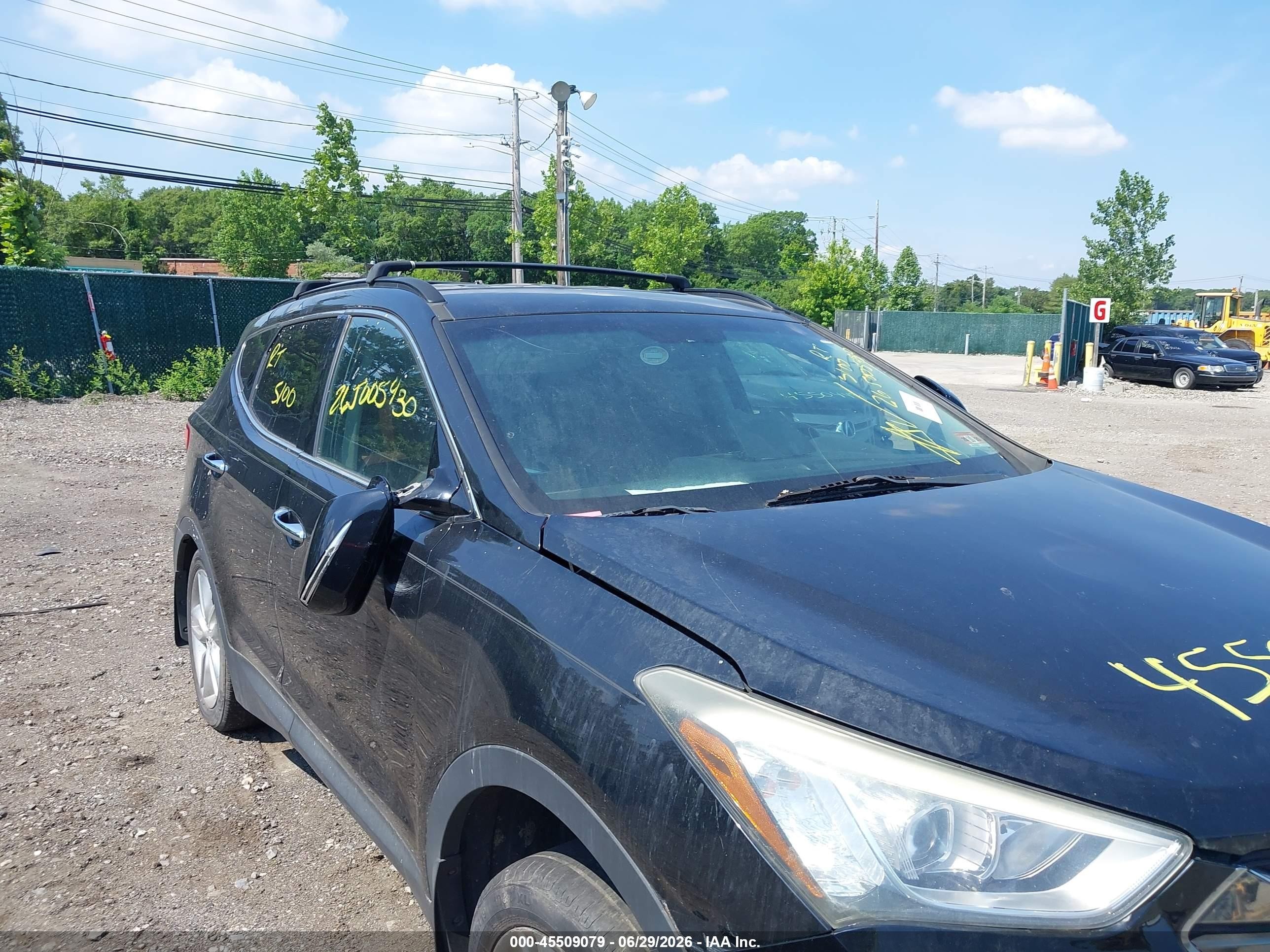 2013 Hyundai Santa Fe Sport 2.0t Black vin: 5XYZU3LA3DG088348