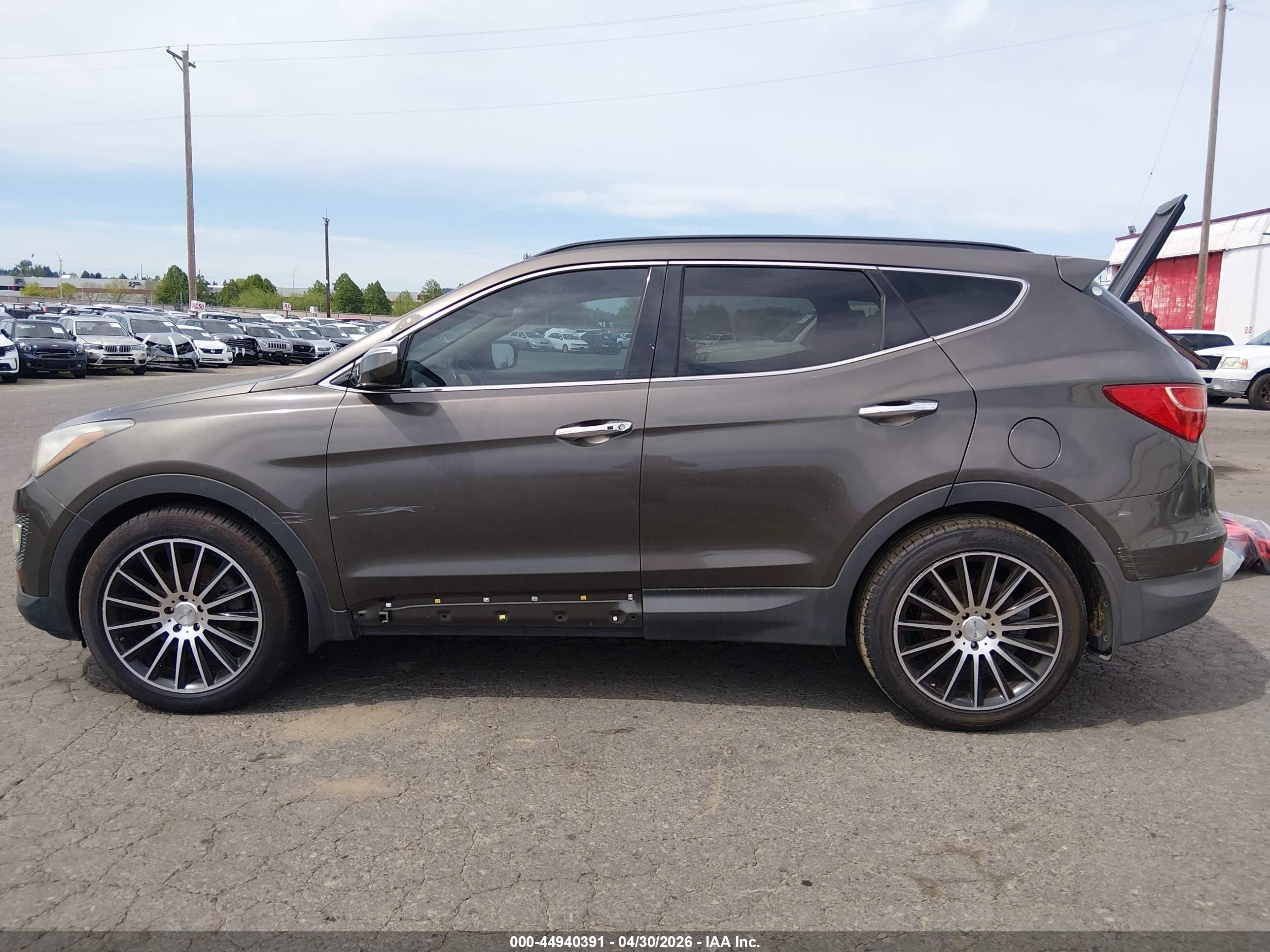 2014 Hyundai Santa Fe Sport 2.0l Turbo Gray vin: 5XYZU3LA3EG204875