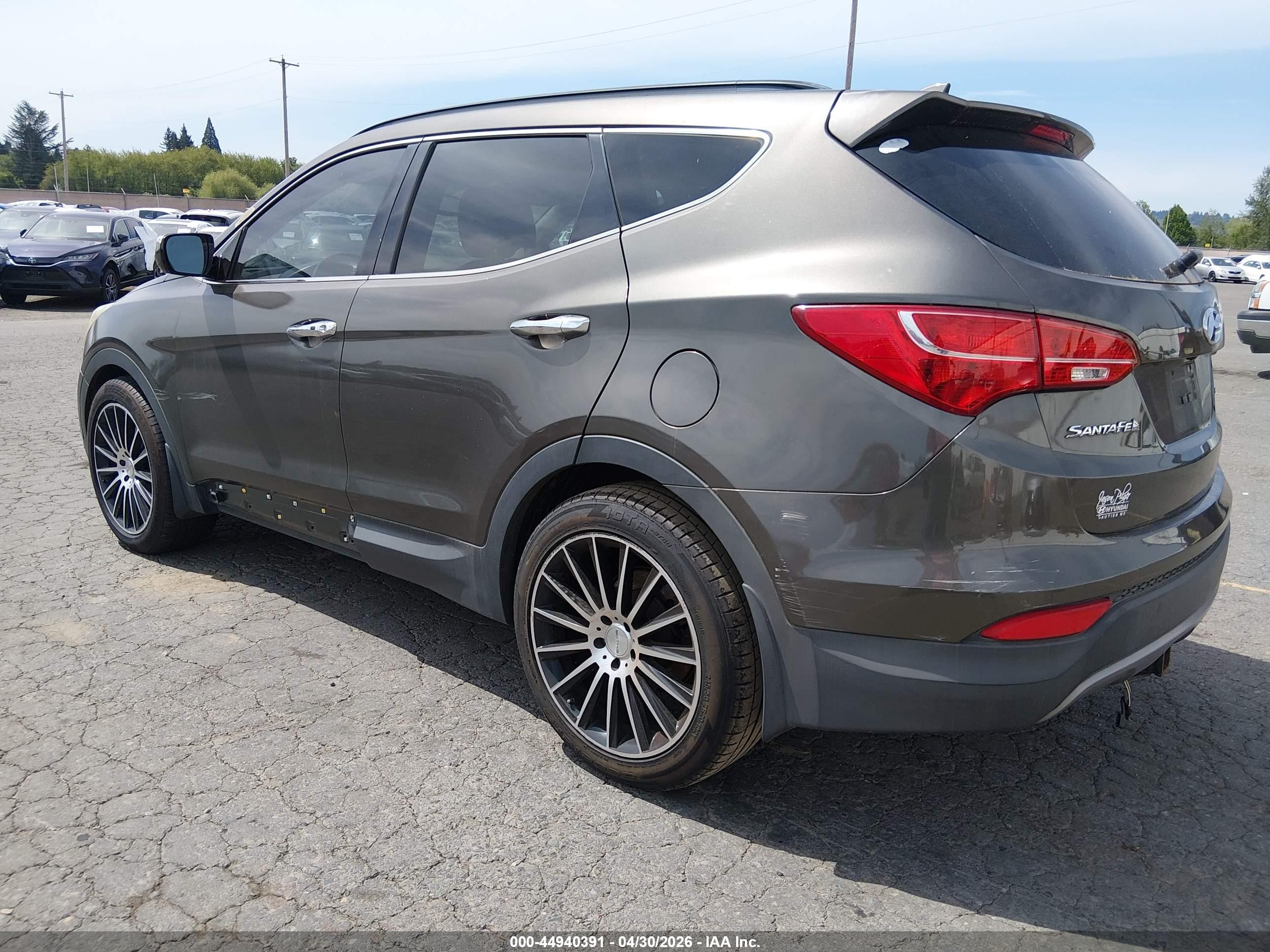 2014 Hyundai Santa Fe Sport 2.0l Turbo Gray vin: 5XYZU3LA3EG204875